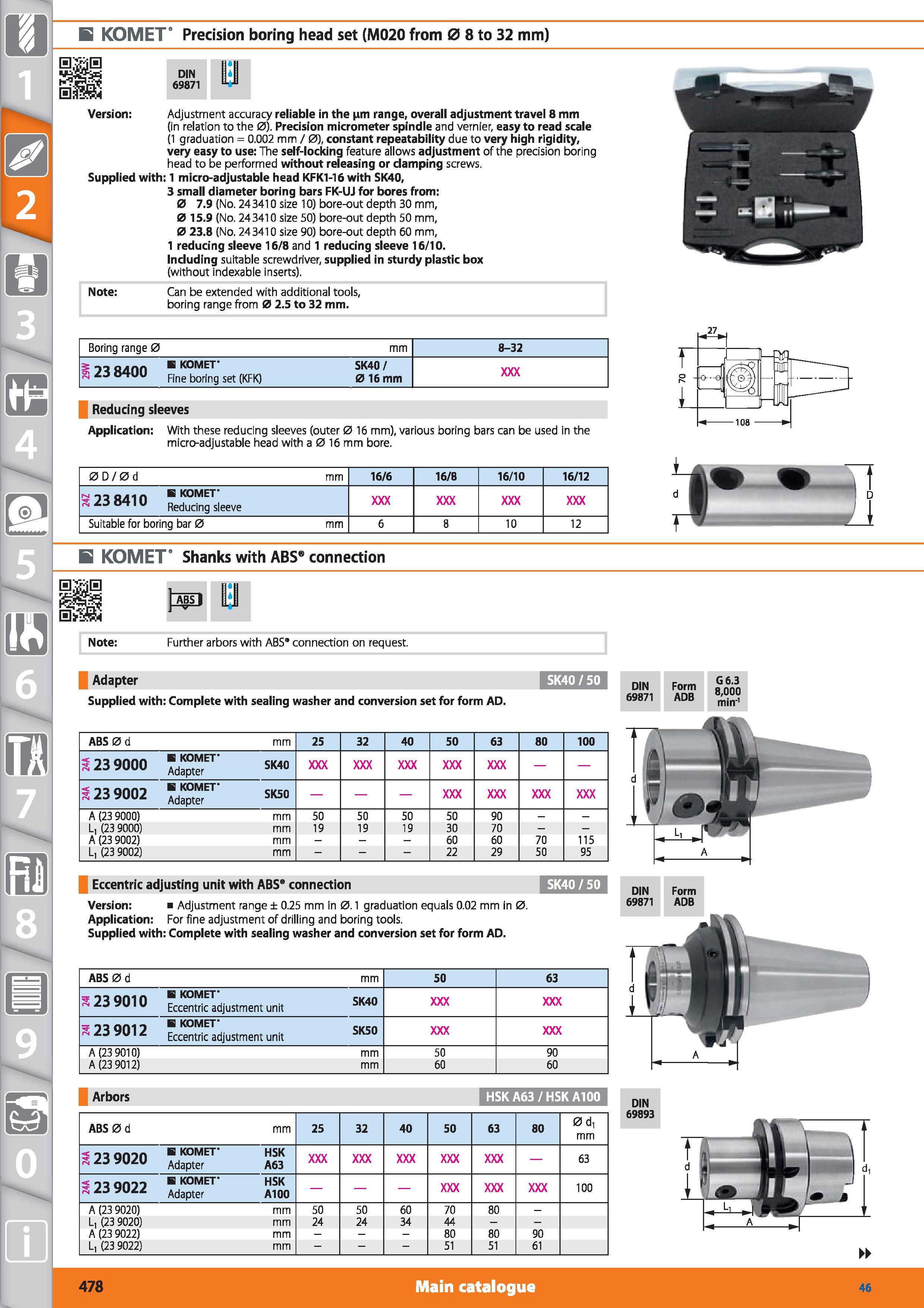 478 Precision boring head set KOMET M020 from 0 8 to 32 mm DIN 69871 Version Adjustment accuracy reliable in the nm range, overall adjustment travel Каталог HOFFMANN GROUP 2015 Инструмент режущий слесарный измерительный абразивный Оборудование Комплексные поставки для промышленных предприятий Стр. 478 ENG