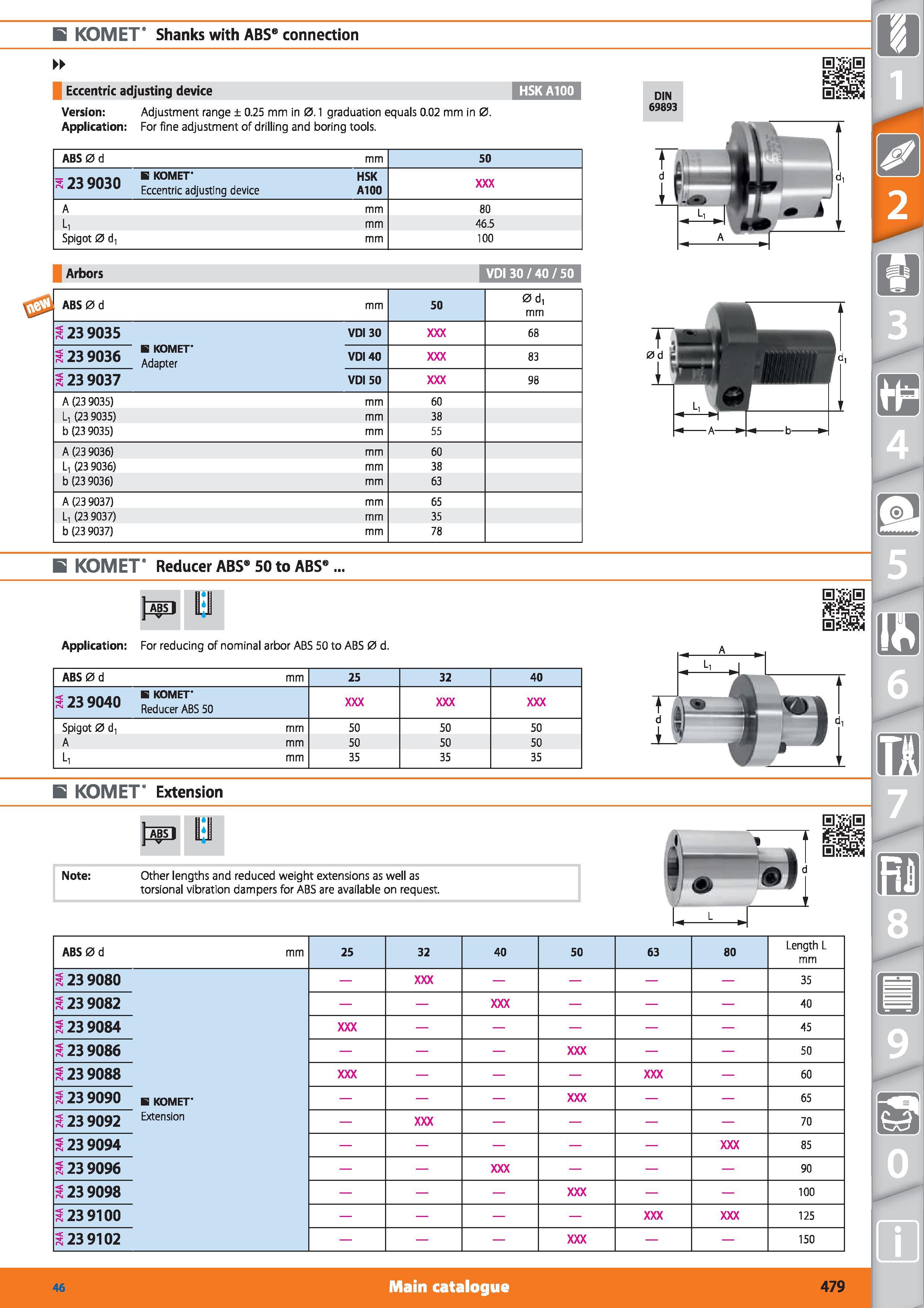 479 Shanks KOMET with ABS connection Eccentric adjusting device Version Adjustment range ± 0 25 mm in 0 1 graduation equals 0 02 mm in 0 Application Каталог HOFFMANN GROUP 2015 Инструмент режущий слесарный измерительный абразивный Оборудование Комплексные поставки для промышленных предприятий Стр. 479 ENG