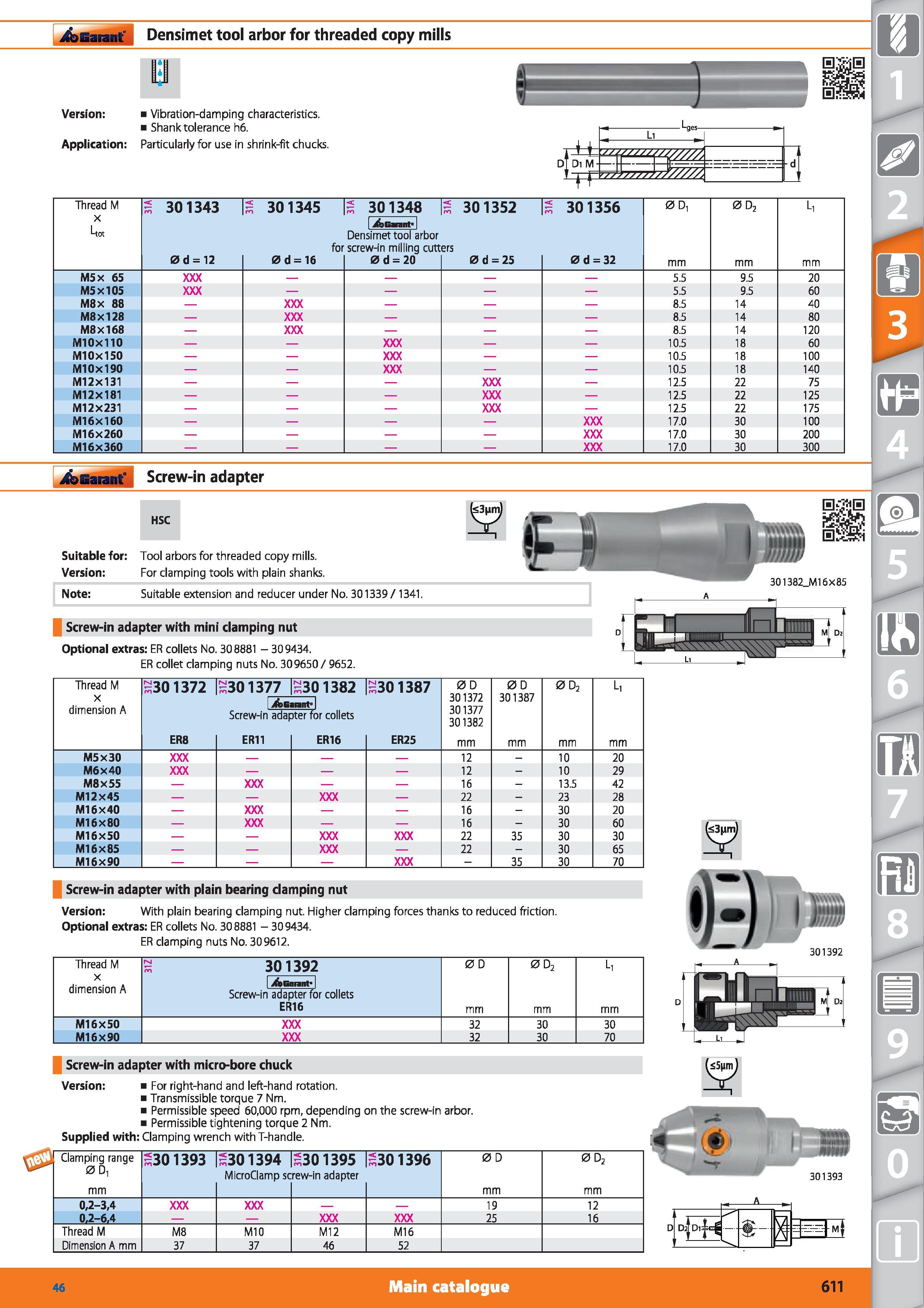 611 Garant Densimet tool arbor for threaded copy mills Version Vibration-damping characteristics Shank tolerance h6 Application Particularly for use Каталог HOFFMANN GROUP 2015 Инструмент режущий слесарный измерительный абразивный Оборудование Комплексные поставки для промышленных предприятий Стр. 611 ENG
