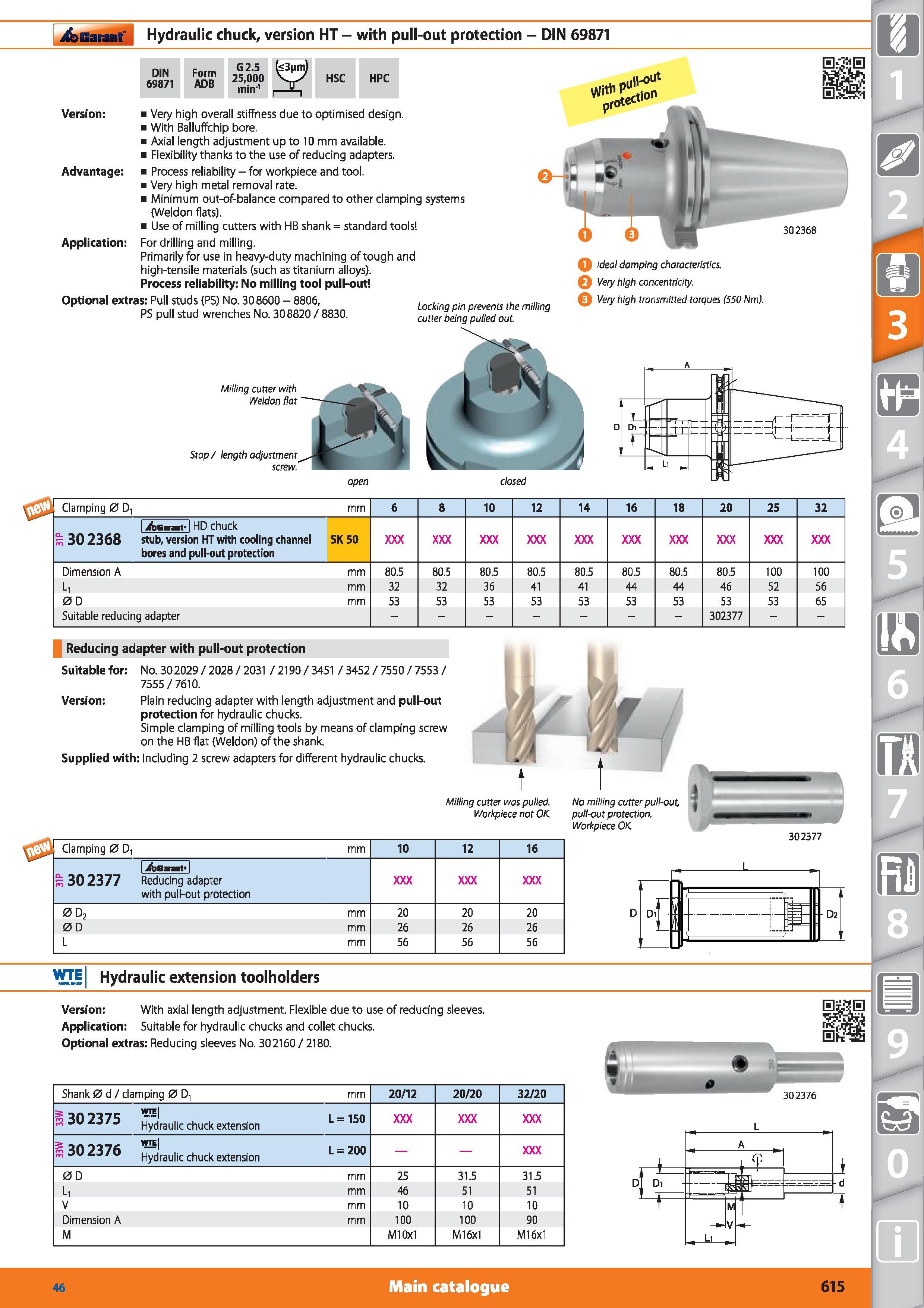 615 Garant Hydraulic chuck, version HT - with pull-out protection - DIN 69871 DIN 69871 Form ADB G 2 5 25,000 min'1 HSC HPC Advantage Application Ver Каталог HOFFMANN GROUP 2015 Инструмент режущий слесарный измерительный абразивный Оборудование Комплексные поставки для промышленных предприятий Стр. 615 ENG