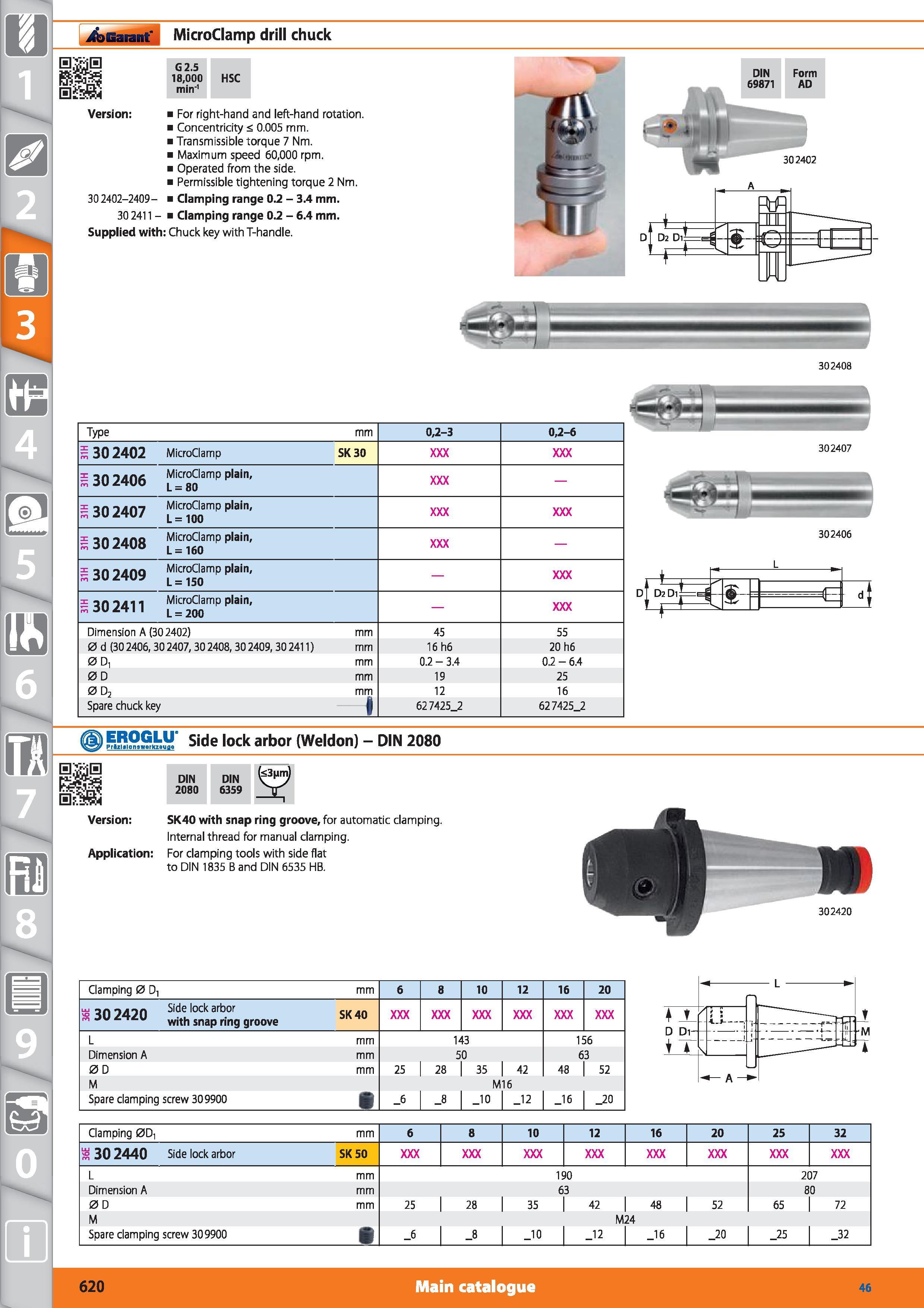 620 MicroClamp drill chuck Version 302402-2409-30 2411- i For right-hand and left-hand rotation, i Concentricity s 0 005 mm i Transmissible torque 7 Каталог HOFFMANN GROUP 2015 Инструмент режущий слесарный измерительный абразивный Оборудование Комплексные поставки для промышленных предприятий Стр. 620 ENG