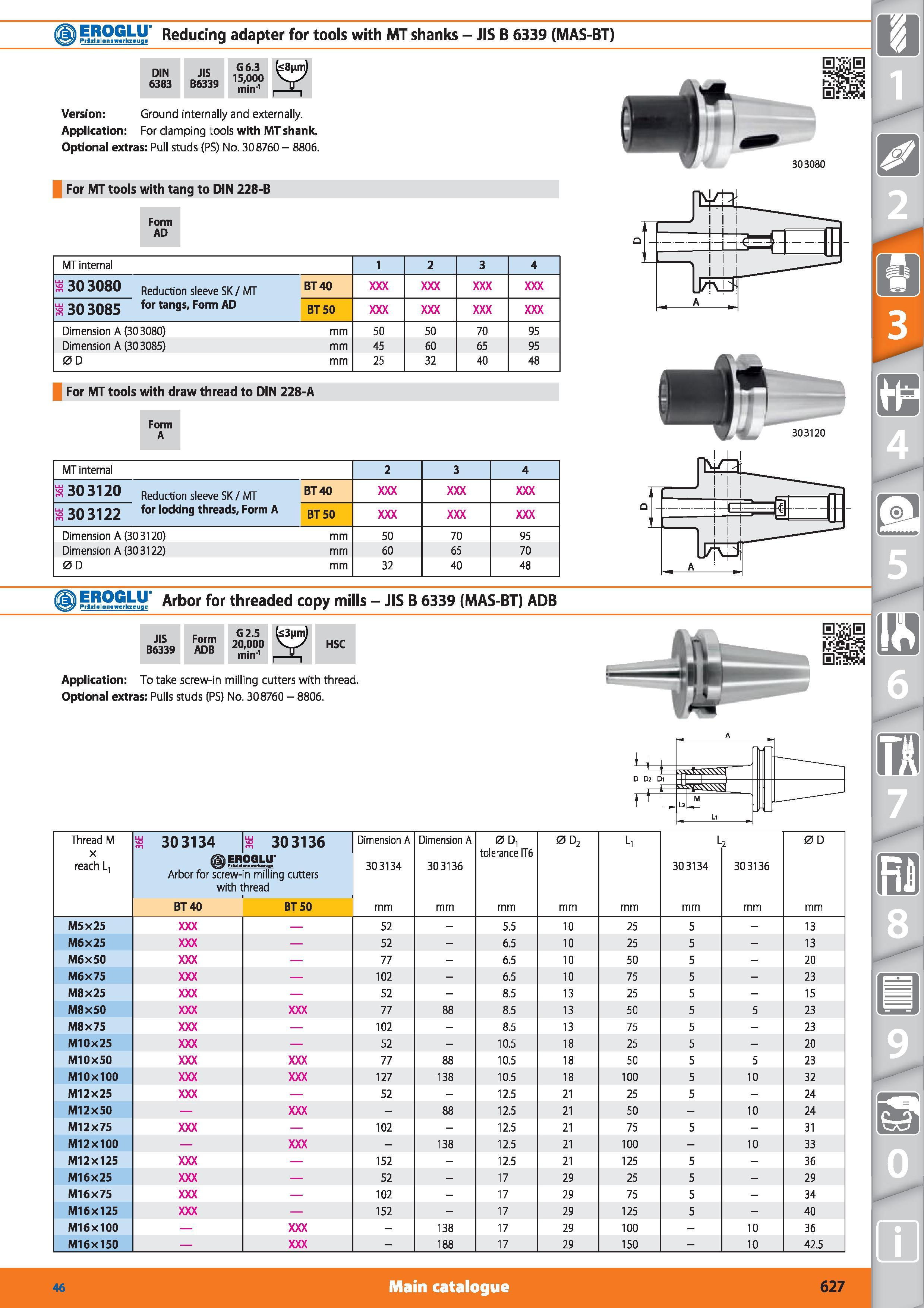 627 ifiOGLU' Reducing adapter for tools with MT shanks - JIS B 6339 (MAS-BT) DIN 6383 JIS B6339 G6 3 15,000 min'1 Version Ground internally and exter Каталог HOFFMANN GROUP 2015 Инструмент режущий слесарный измерительный абразивный Оборудование Комплексные поставки для промышленных предприятий Стр. 627 ENG