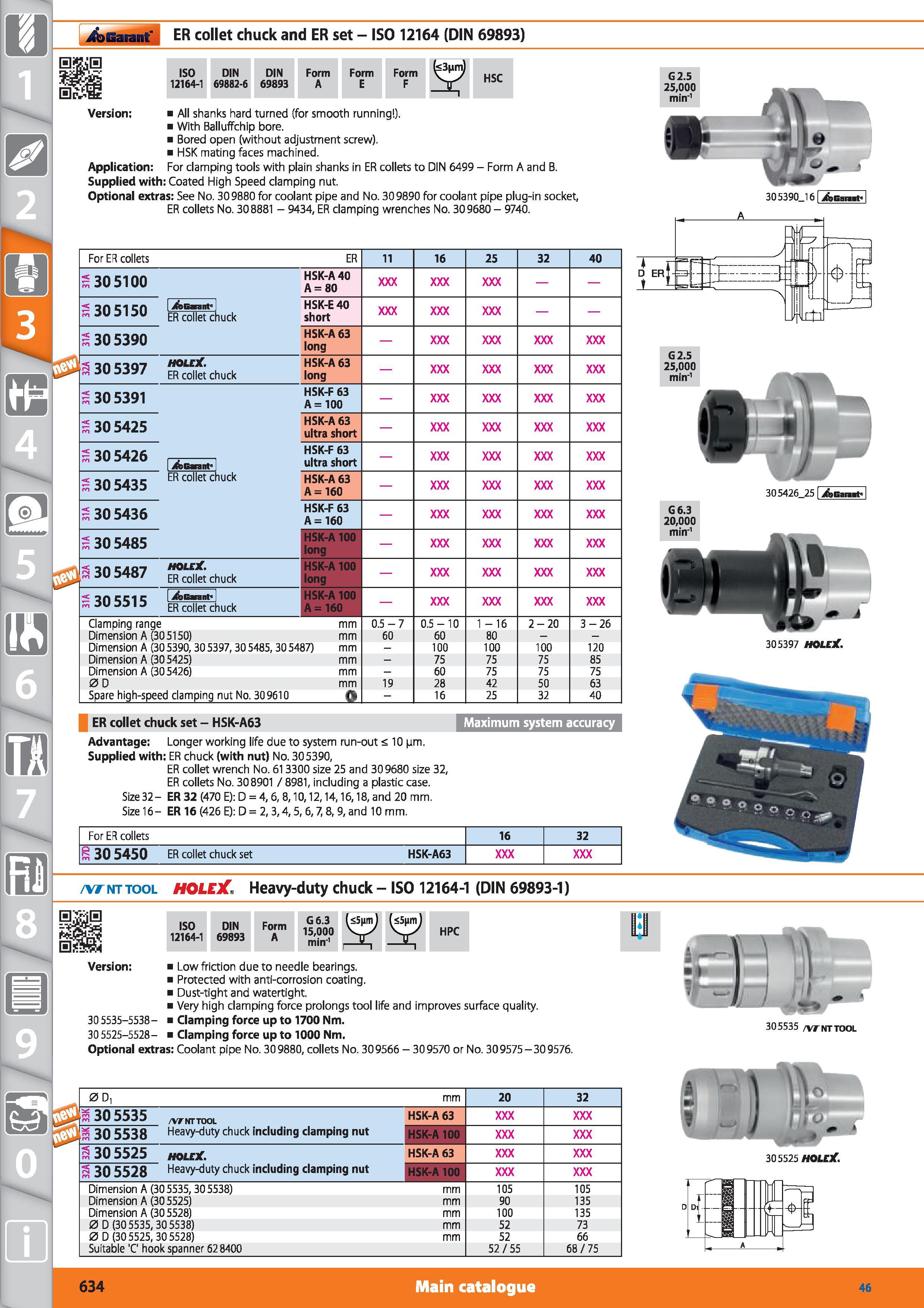 634 1 Garant ER collet chuck and ER set - ISO 12164 (DIN 69893) iso 12164-1 DIN 69882-6 DIN 69893 Form A Form E Form F HSC Version All shanks hard tu Каталог HOFFMANN GROUP 2015 Инструмент режущий слесарный измерительный абразивный Оборудование Комплексные поставки для промышленных предприятий Стр. 634 ENG