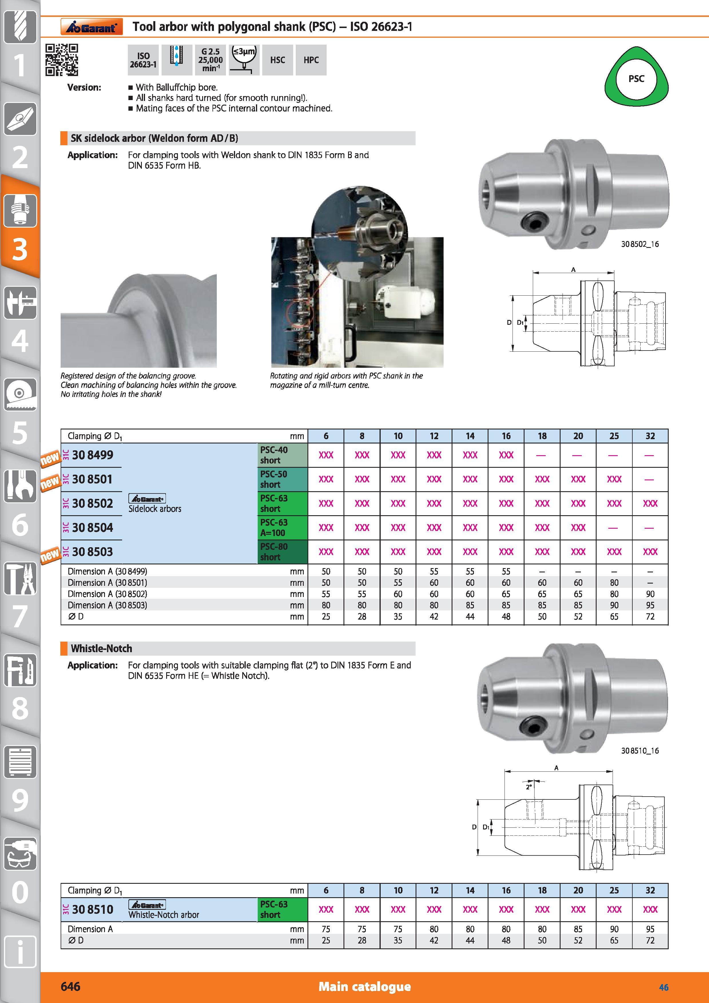 646 Garant Tool arbor with polygonal shank (PSC) - ISO 26623-1 iso 26623-1 G2 5 25,000 min-1 1 HSC HPC i With Balluffchip bore i All shanks hard turn Каталог HOFFMANN GROUP 2015 Инструмент режущий слесарный измерительный абразивный Оборудование Комплексные поставки для промышленных предприятий Стр. 646 ENG