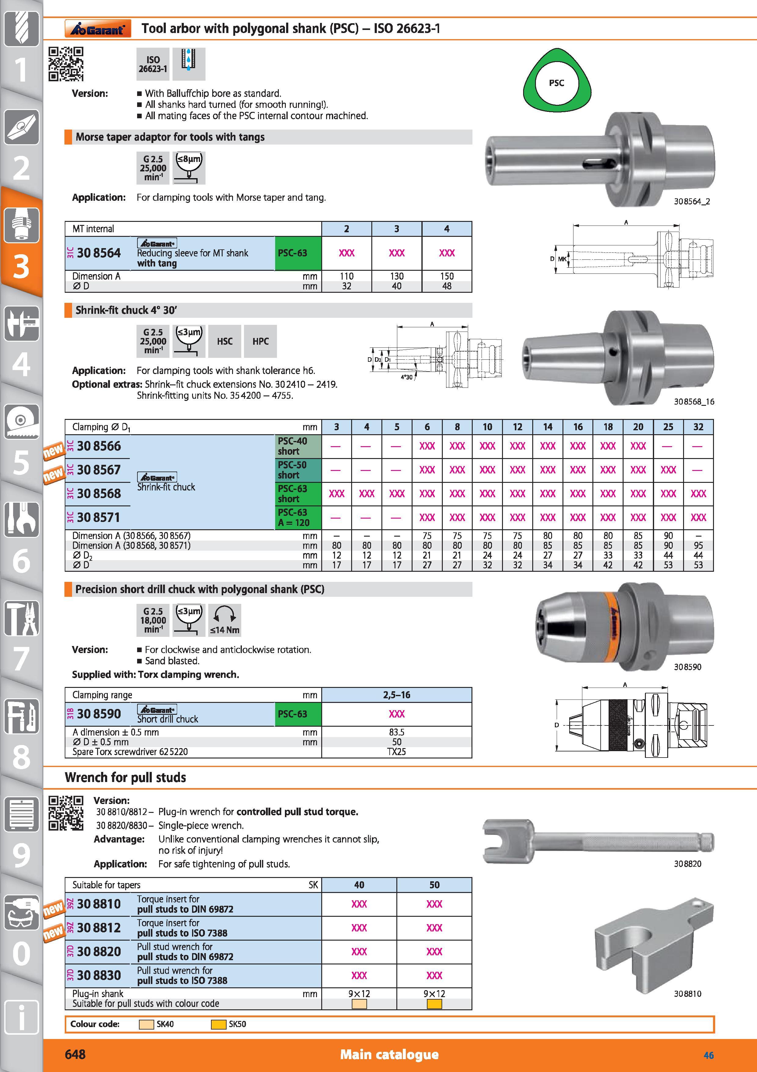 648 s - is Tool arbor with polygonal shank (PSC) - ISO 26623-1 H ISO 26623-1 Version i With Balluffchip bore as standard i All shanks hard turned (fo Каталог HOFFMANN GROUP 2015 Инструмент режущий слесарный измерительный абразивный Оборудование Комплексные поставки для промышленных предприятий Стр. 648 ENG