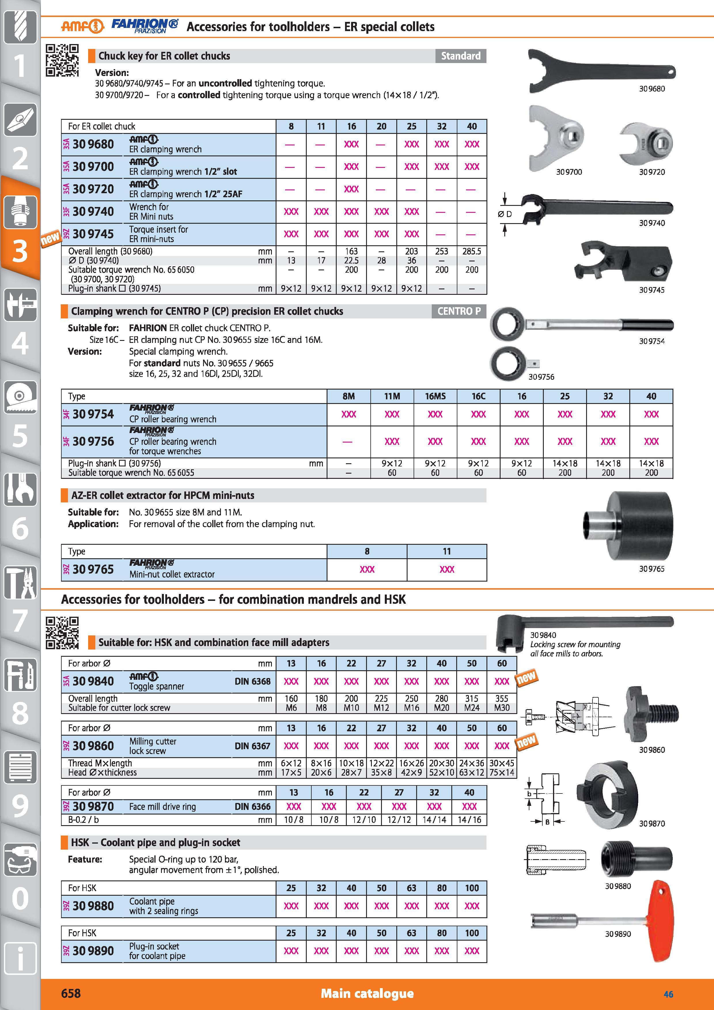 658 1 Accessories for toolholders - ER special collets HS'jH Chuck key for ER collet chucks Standard Version 30 9680/9740/9745 - For an uncontrolled Каталог HOFFMANN GROUP 2015 Инструмент режущий слесарный измерительный абразивный Оборудование Комплексные поставки для промышленных предприятий Стр. 658 ENG
