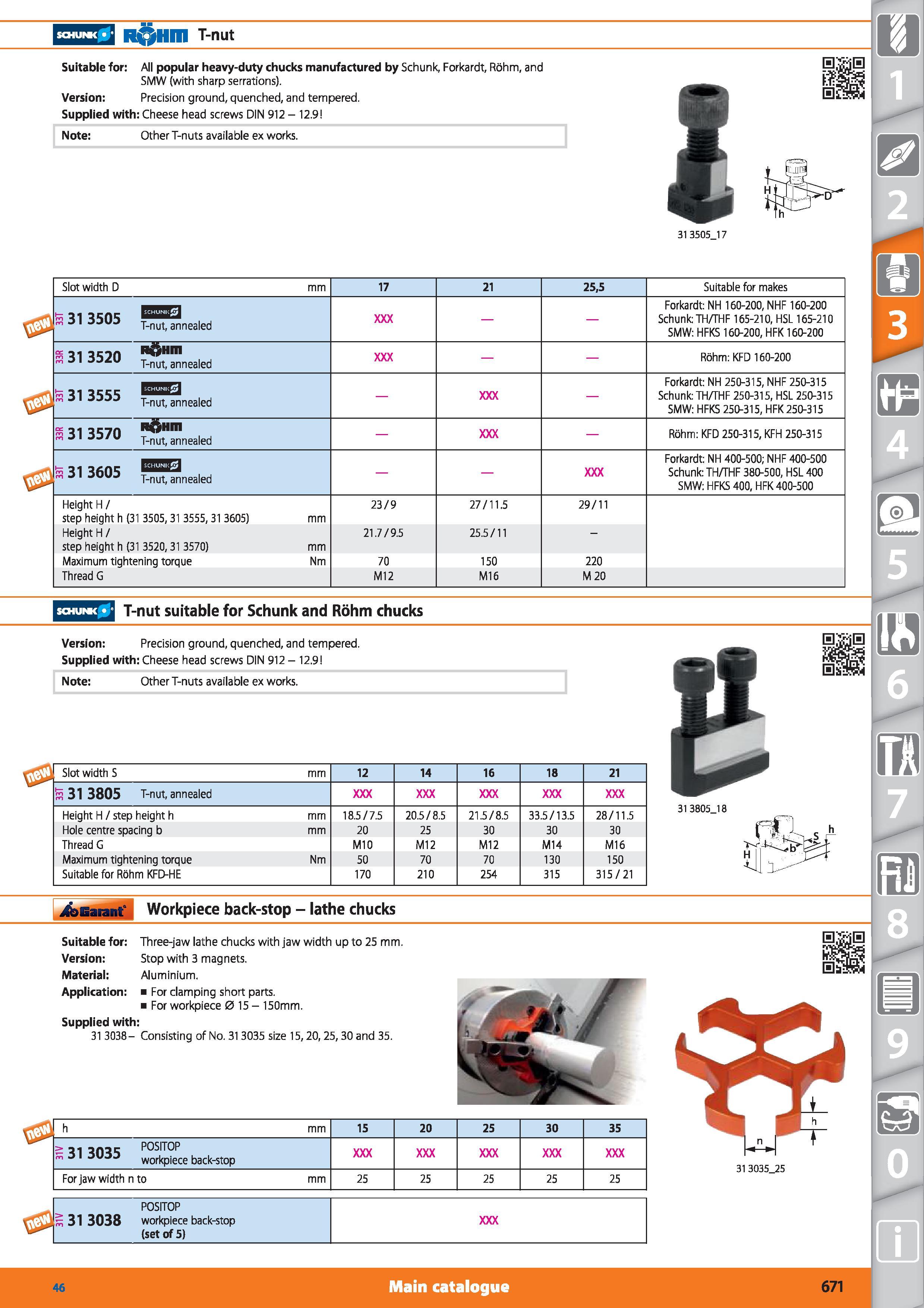 671 R Hm T-nut Suitable for All popular heavy-duty chucks manufactured by Schunk, Forkardt, Rohm, and SMW (with sharp serrations) Version Precision g Каталог HOFFMANN GROUP 2015 Инструмент режущий слесарный измерительный абразивный Оборудование Комплексные поставки для промышленных предприятий Стр. 671 ENG