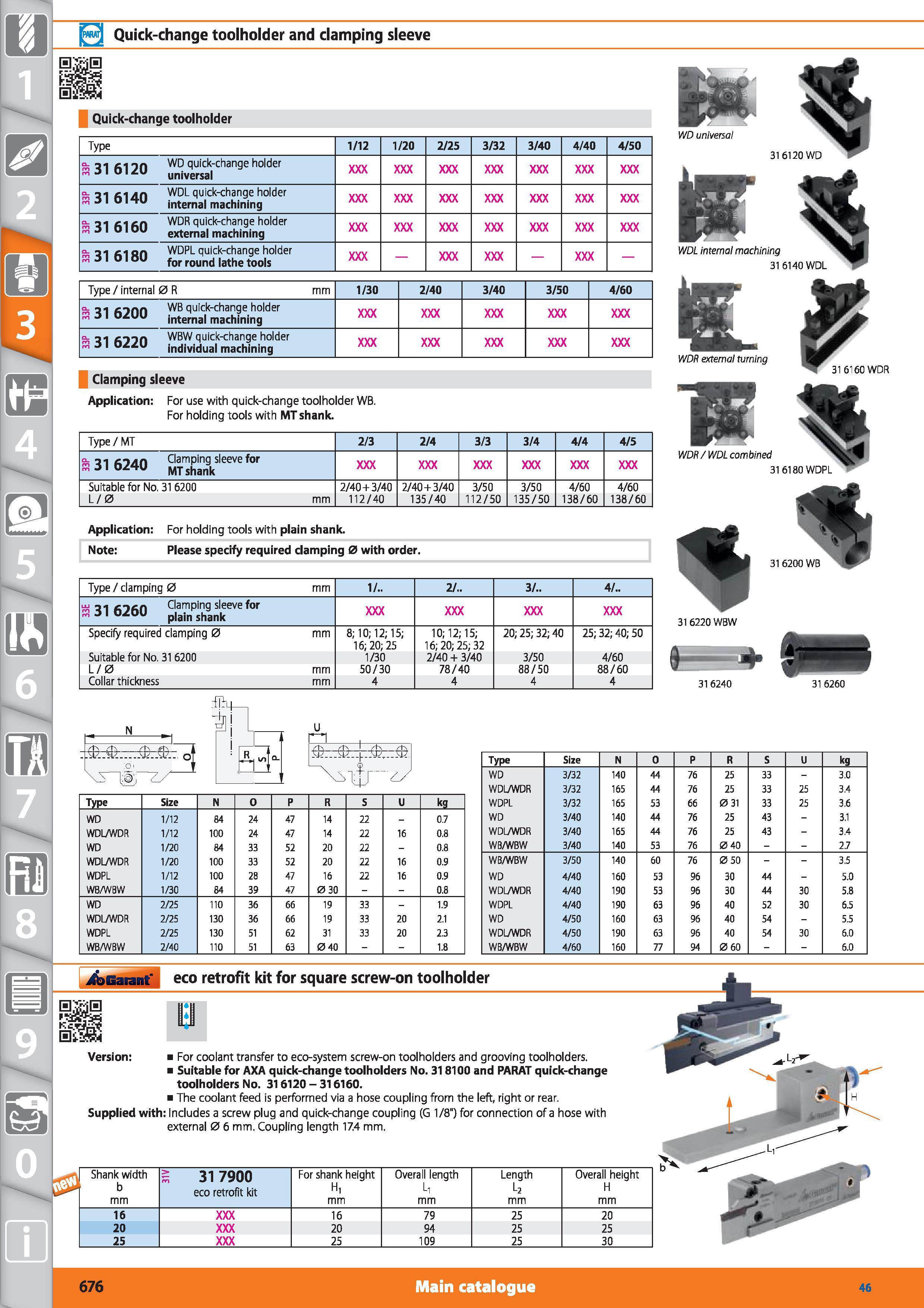 676 1 Quick-change toolholder and clamping sleeve <SL j Quick-change toolholder Type 1/12 1/20 2/25 3/32 3/40 440 4/50 r 31 6120 WD quick-change hold Каталог HOFFMANN GROUP 2015 Инструмент режущий слесарный измерительный абразивный Оборудование Комплексные поставки для промышленных предприятий Стр. 676 ENG