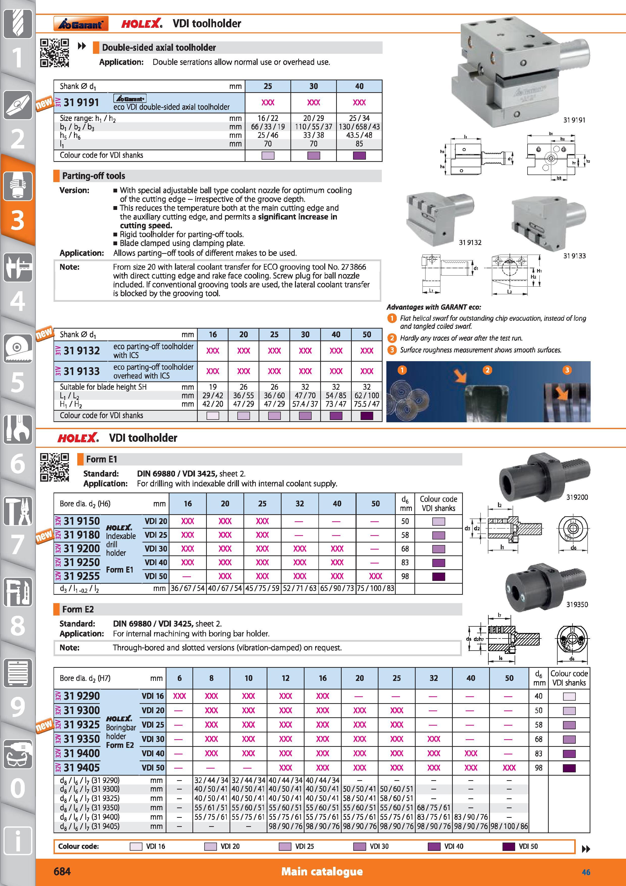 684 Garant I HOLEX VDI toolholder Double-sided axial toolholder Application Double serrations allow normal use or overhead use Shank 0 d, mm 25 30 40 Каталог HOFFMANN GROUP 2015 Инструмент режущий слесарный измерительный абразивный Оборудование Комплексные поставки для промышленных предприятий Стр. 684 ENG
