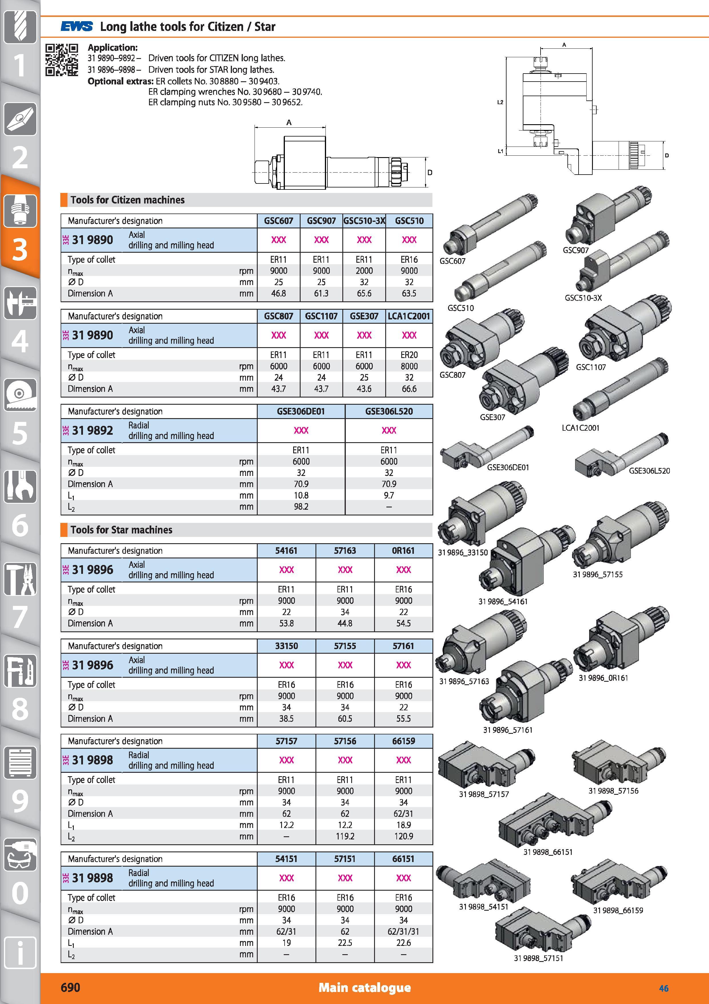 690 EWS Long lathe tools for Citizen / Star Application 31 9890-9892- Driven tools for CITIZEN long lathes 31 9896-9898- Driven tools for STAR long l Каталог HOFFMANN GROUP 2015 Инструмент режущий слесарный измерительный абразивный Оборудование Комплексные поставки для промышленных предприятий Стр. 690 ENG