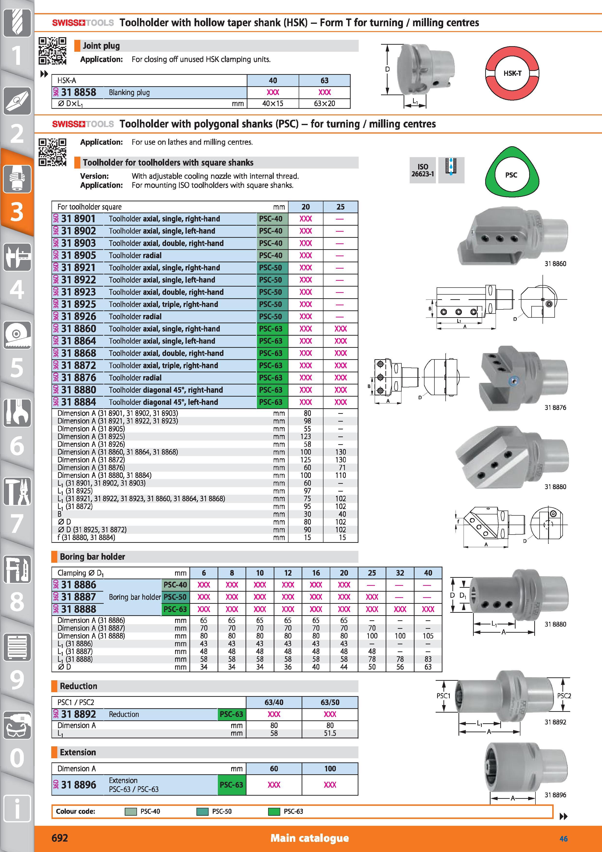 692 1 swissq Toolholder with hollow taper shank (HSK) - Form T for turning / milling centres Joint plug Application For closing off unused HSK clampi Каталог HOFFMANN GROUP 2015 Инструмент режущий слесарный измерительный абразивный Оборудование Комплексные поставки для промышленных предприятий Стр. 692 ENG