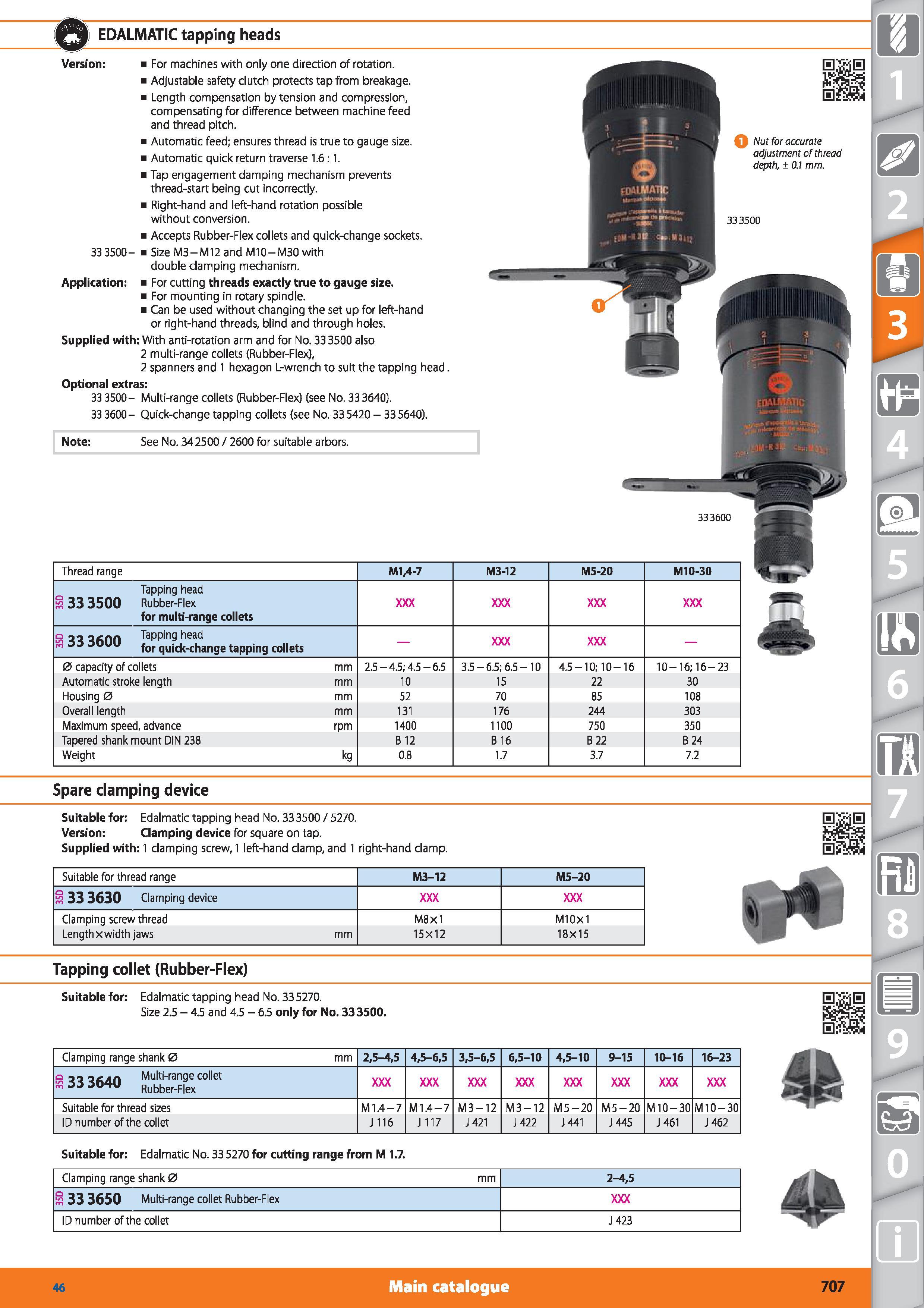 707 EDALMATIC tapping heads Version For machines with only one direction of rotation Adjustable safety clutch protects tap from breakage Length compe Каталог HOFFMANN GROUP 2015 Инструмент режущий слесарный измерительный абразивный Оборудование Комплексные поставки для промышленных предприятий Стр. 707 ENG