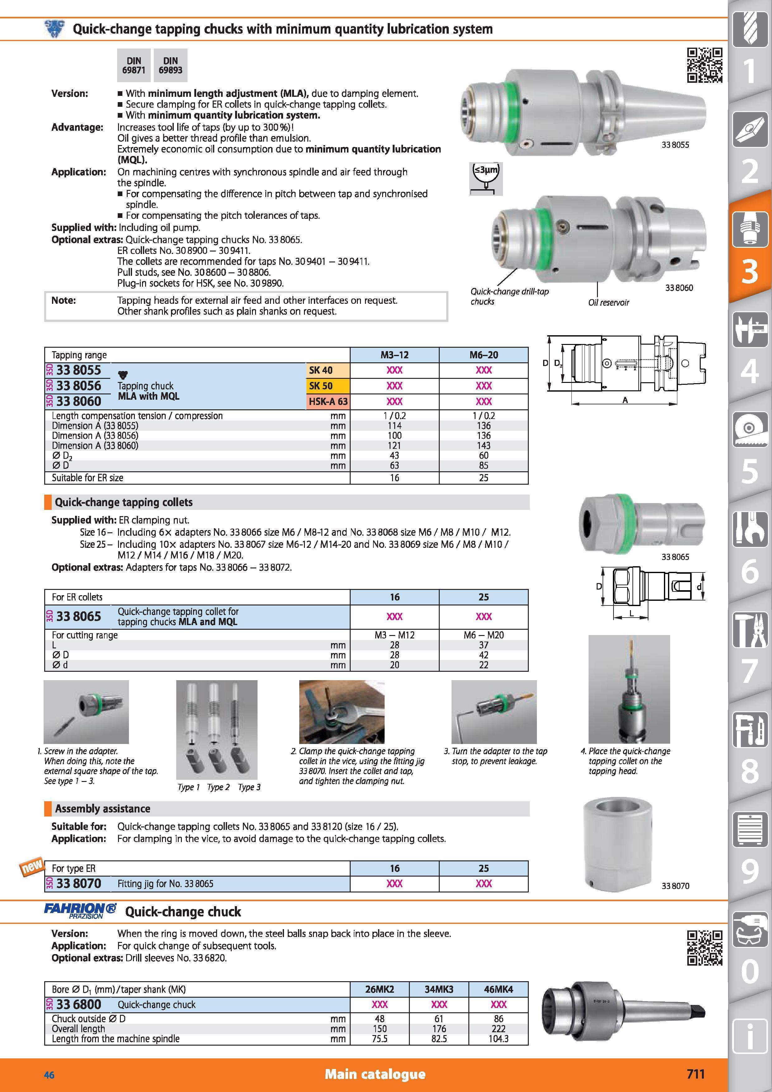 711 w Quick-change tapping chucks with minimum quantity lubrication system DIN DIN 69871 69893 Version With minimum length adjustment (MLA), due to d Каталог HOFFMANN GROUP 2015 Инструмент режущий слесарный измерительный абразивный Оборудование Комплексные поставки для промышленных предприятий Стр. 711 ENG
