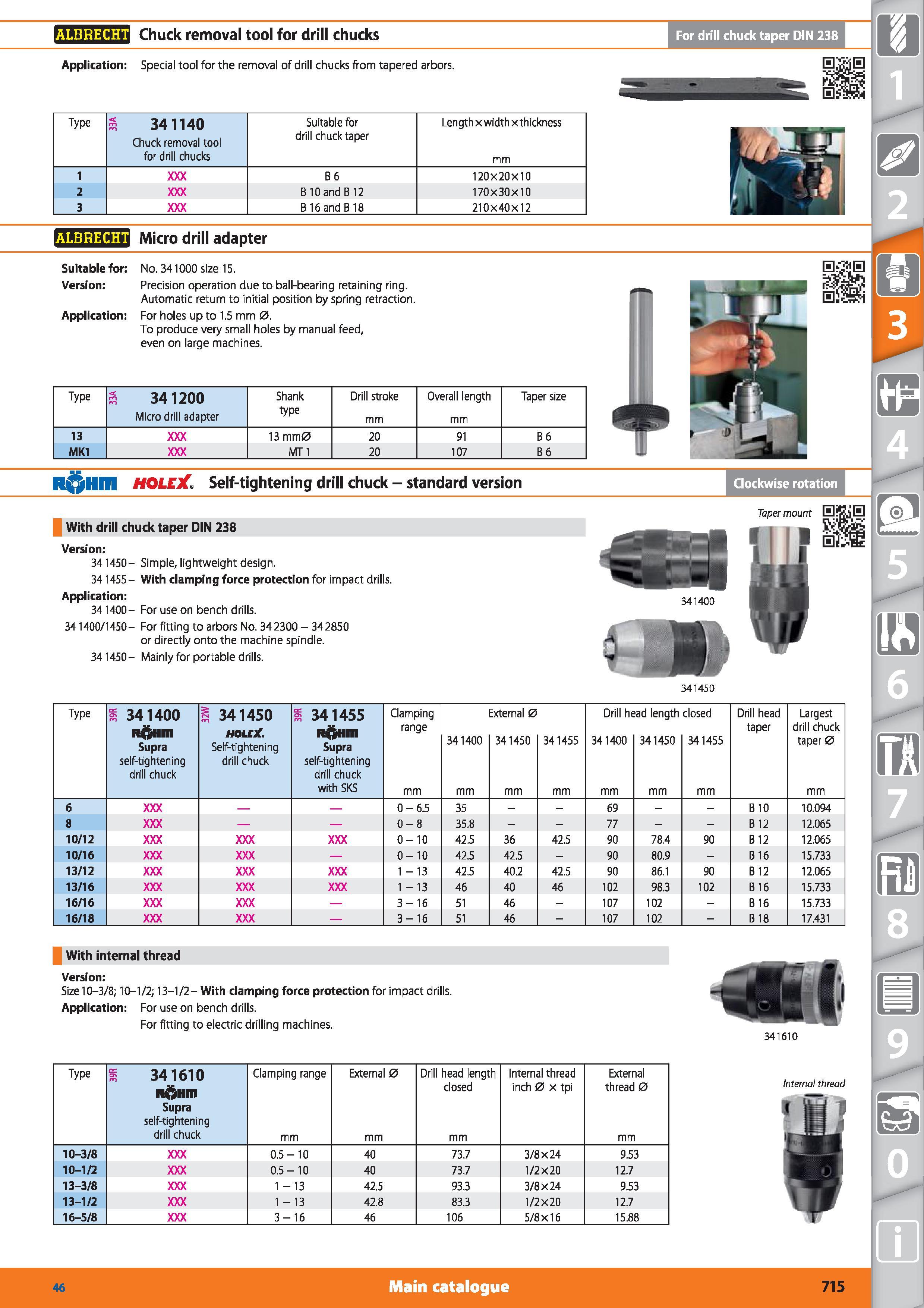 715 ALBRECHT Chuck removal tool for drill chucks For drill chuck taper DIN 238 Application Special tool for the removal of drill chucks from tapered Каталог HOFFMANN GROUP 2015 Инструмент режущий слесарный измерительный абразивный Оборудование Комплексные поставки для промышленных предприятий Стр. 715 ENG