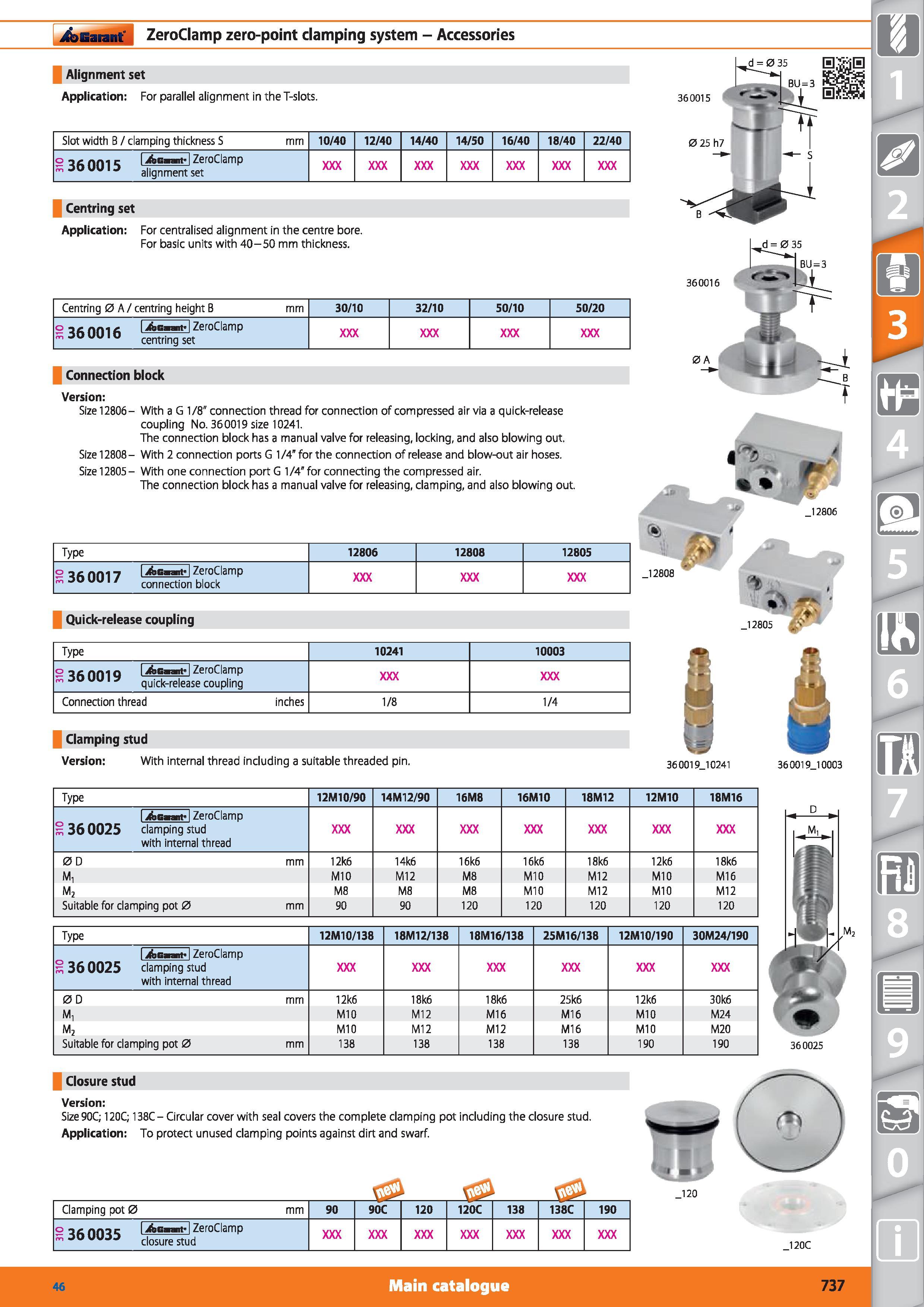 737 Garant ZeroClamp zero-point clamping system - Accessories Alignment set Application For parallel alignment in the T-slots Slot width B / clamping Каталог HOFFMANN GROUP 2015 Инструмент режущий слесарный измерительный абразивный Оборудование Комплексные поставки для промышленных предприятий Стр. 737 ENG