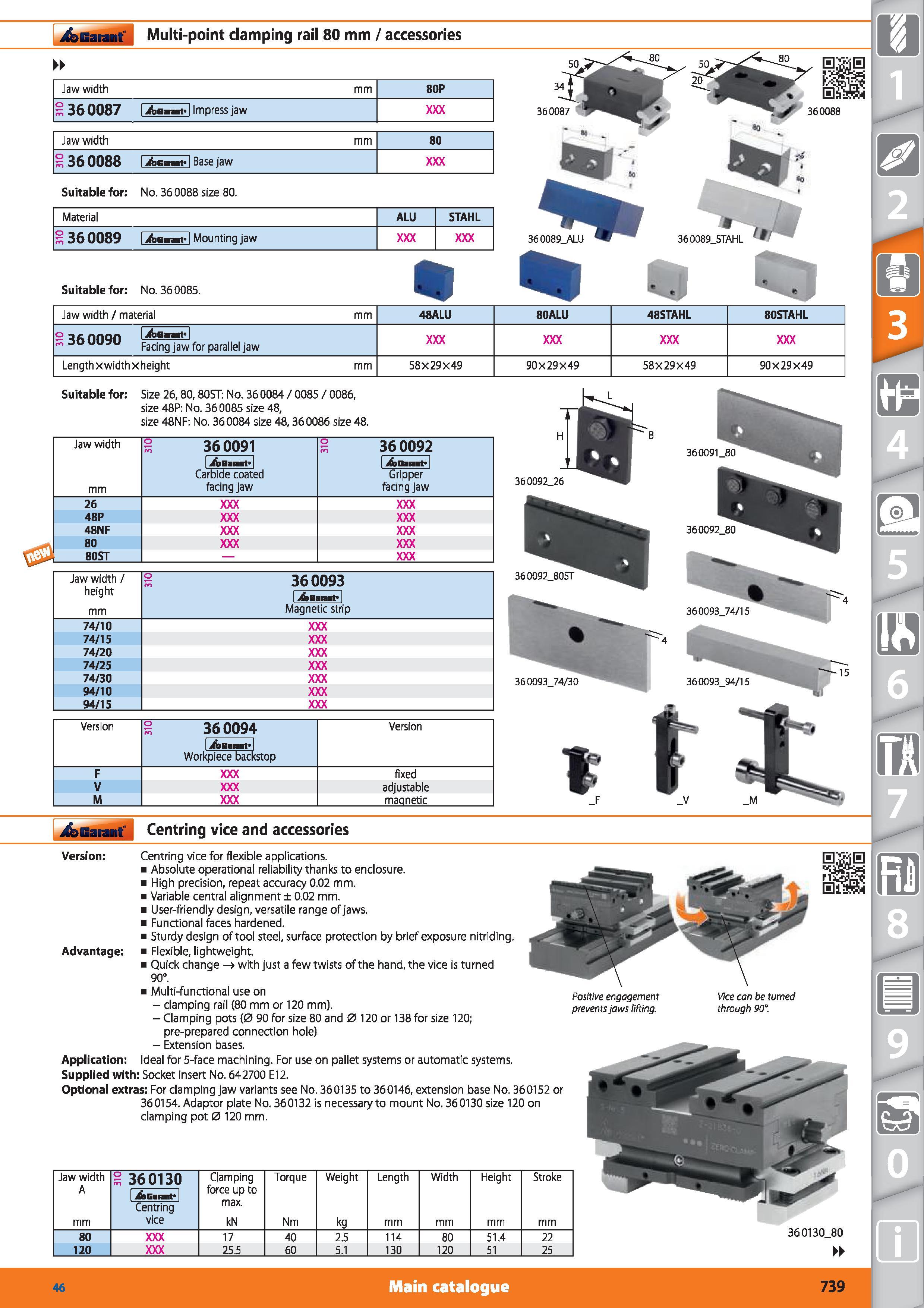 739 Garant Multi-point damping rail 80 mm / accessories Jaw width mm 80P 36 0087 I XSgGmf I Impress iaw Jaw width mm 80 36 0088 i Bnh Base iaw Suitab Каталог HOFFMANN GROUP 2015 Инструмент режущий слесарный измерительный абразивный Оборудование Комплексные поставки для промышленных предприятий Стр. 739 ENG