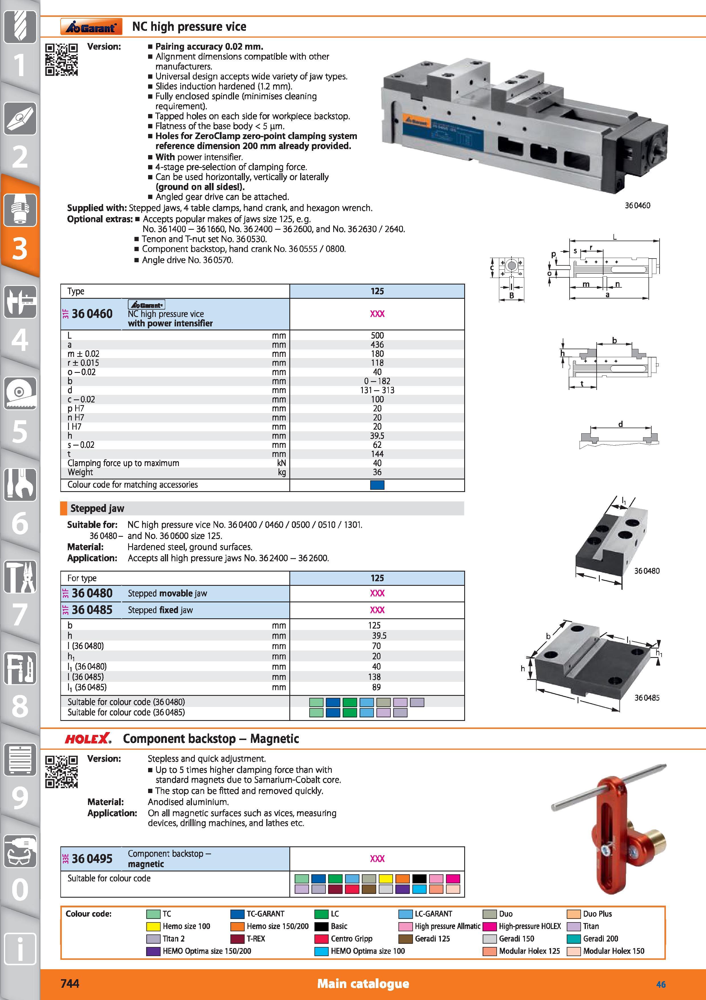 744 NC high pressure vice Pairing accuracy 0 02 mm Alignment dimensions compatible with other manufacturers Universal design accepts wide variety of Каталог HOFFMANN GROUP 2015 Инструмент режущий слесарный измерительный абразивный Оборудование Комплексные поставки для промышленных предприятий Стр. 744 ENG