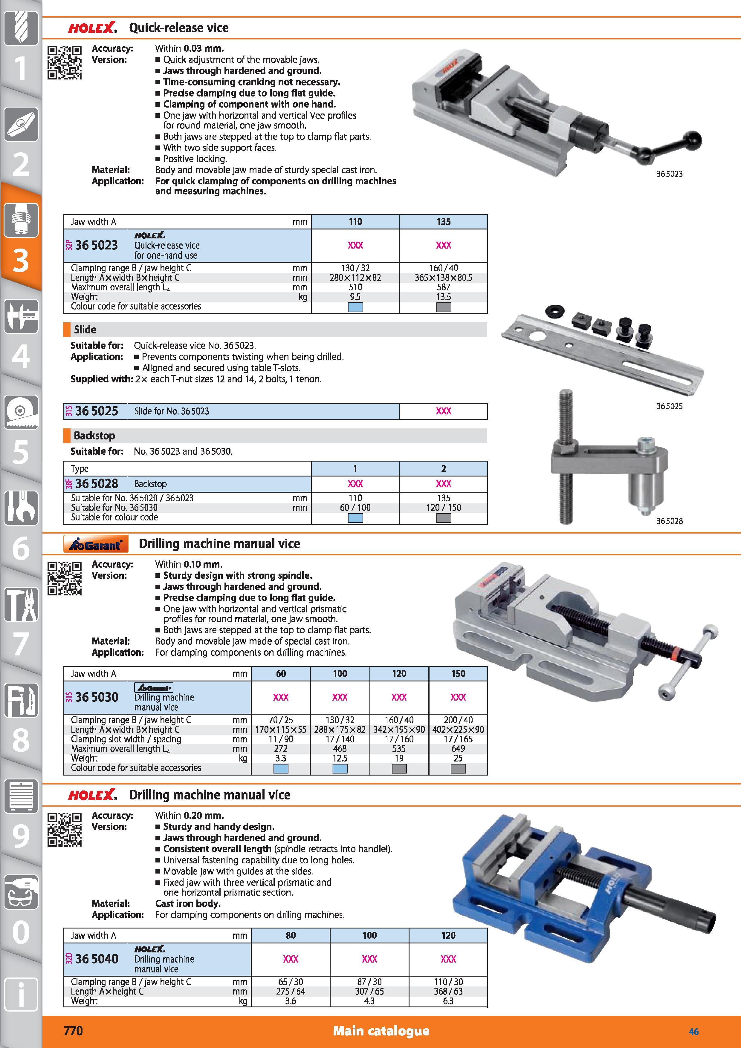770 HOLEJCQuick-release vice Qjj'liQ Accuracy Within 0 03 mm Version Quick adjustment of the movable jaws Jaws through hardened and ground Time-consu Каталог HOFFMANN GROUP 2015 Инструмент режущий слесарный измерительный абразивный Оборудование Комплексные поставки для промышленных предприятий Стр. 770 ENG