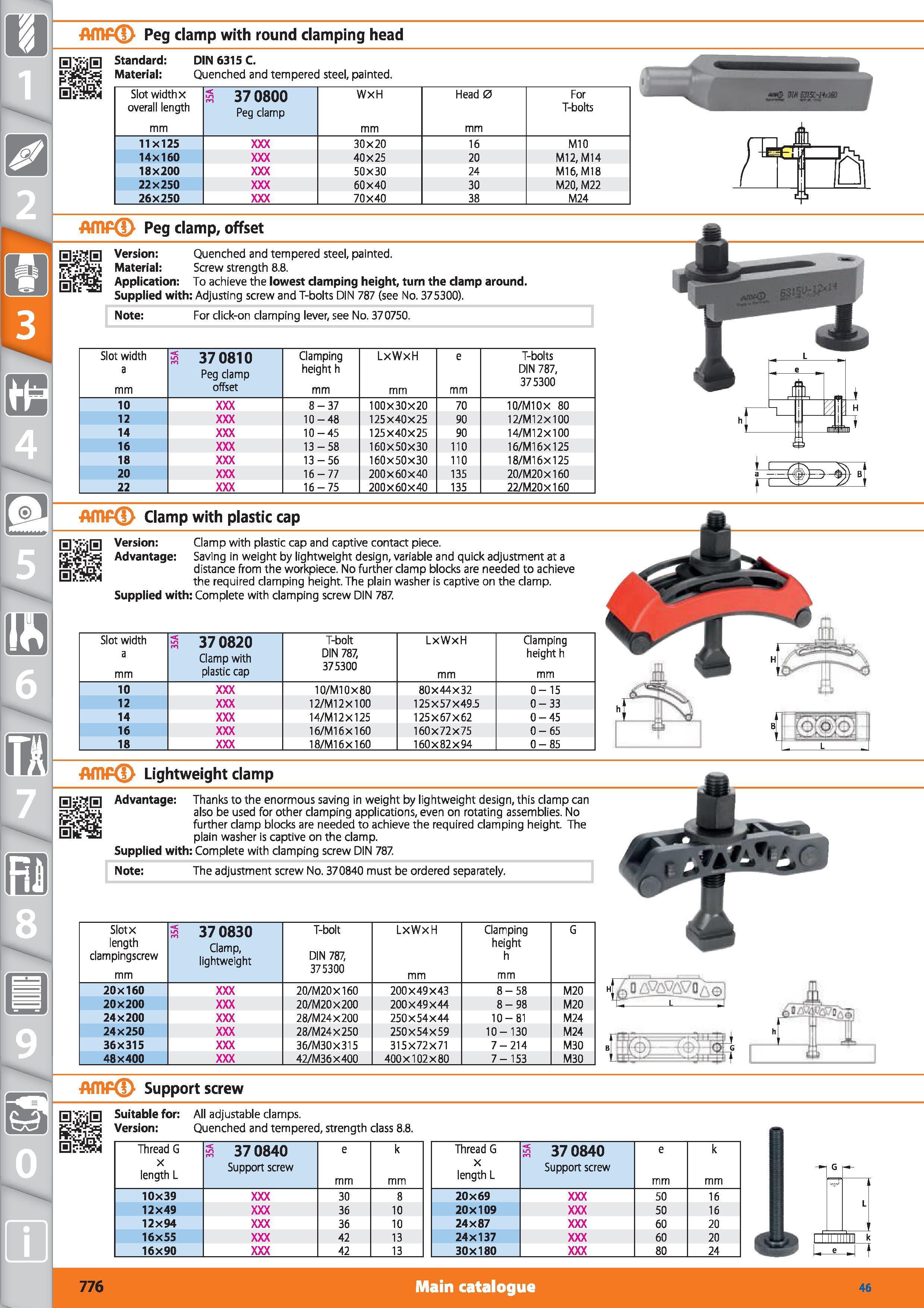 776 AfllP Peg clamp with round clamping head Standard DIN 6315 C Material Quenched and tempered steel, painted Slot width x overall length mm 3 37080 Каталог HOFFMANN GROUP 2015 Инструмент режущий слесарный измерительный абразивный Оборудование Комплексные поставки для промышленных предприятий Стр. 776 ENG