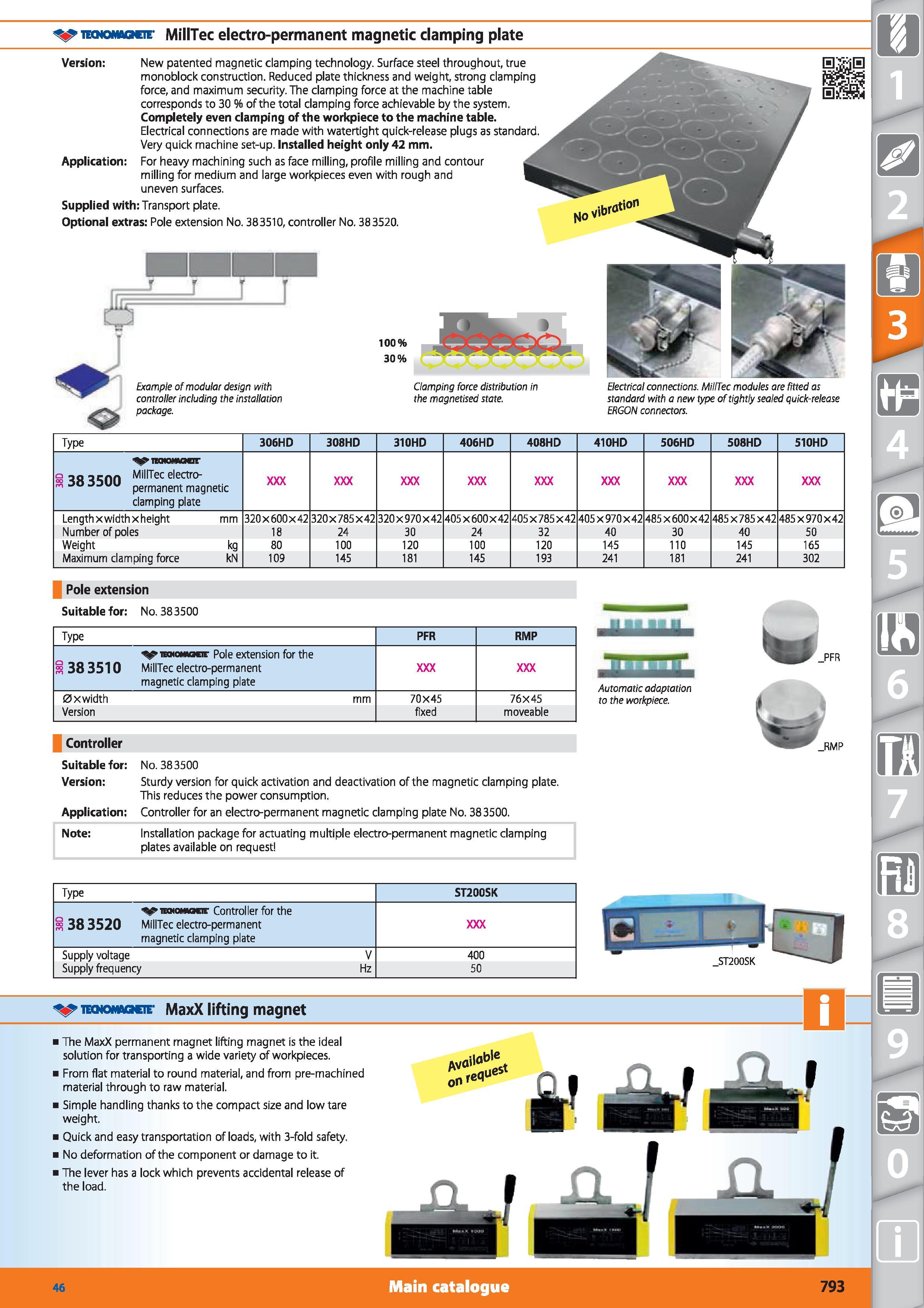 793 tknomaocie- MillTec electro-permanent magnetic clamping plate 1383500 MillTec electropermanent magnetic clamping plate 306HD 308HD 310HD 406HD 40 Каталог HOFFMANN GROUP 2015 Инструмент режущий слесарный измерительный абразивный Оборудование Комплексные поставки для промышленных предприятий Стр. 793 ENG