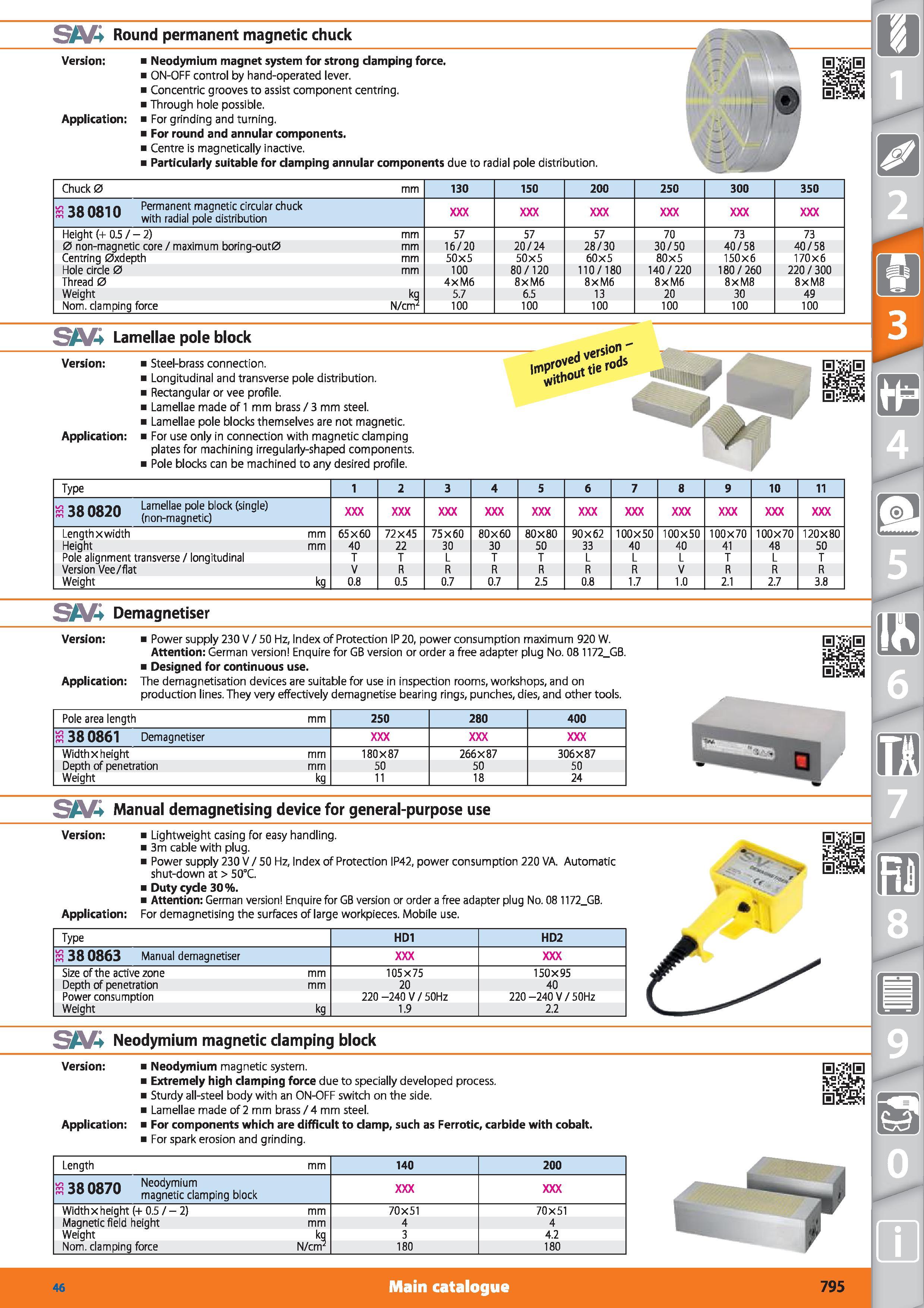 795 SA/4 Round permanent magnetic chuck Version Neodymium magnet system for strong damping force ON-OFF control by hand-operated lever Concentric gro Каталог HOFFMANN GROUP 2015 Инструмент режущий слесарный измерительный абразивный Оборудование Комплексные поставки для промышленных предприятий Стр. 795 ENG