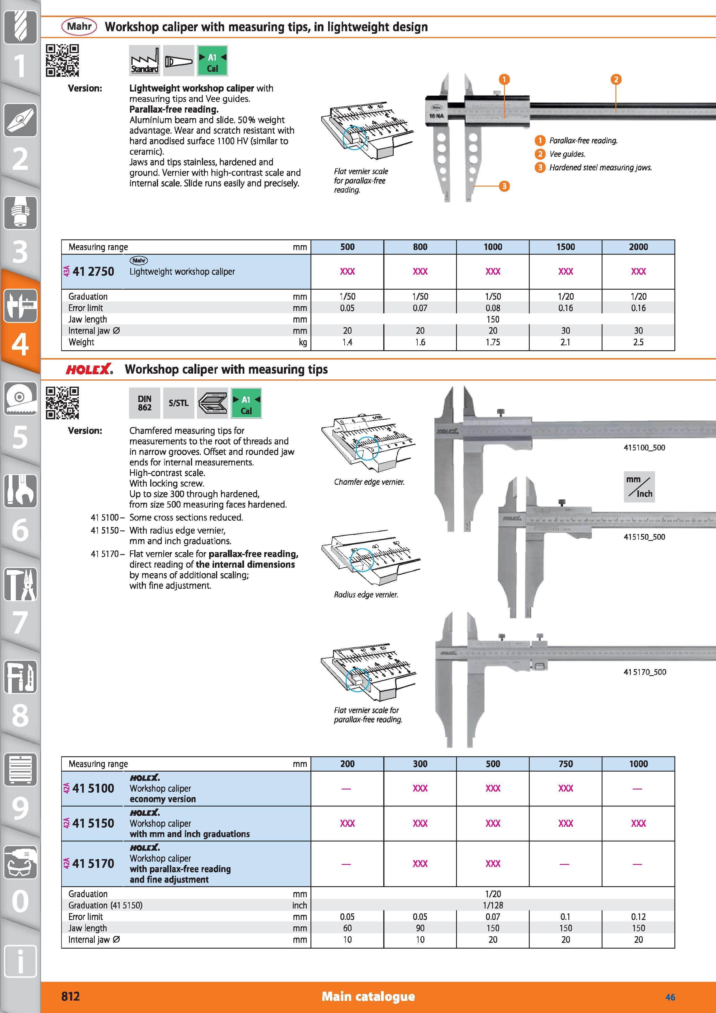 812 Mahr Workshop caliper with measuring tips, in lightweight design Version n pllHil 5 A 1 j Standard Cal Lightweight workshop caliper with measurin Каталог HOFFMANN GROUP 2015 Инструмент режущий слесарный измерительный абразивный Оборудование Комплексные поставки для промышленных предприятий Стр. 812 ENG