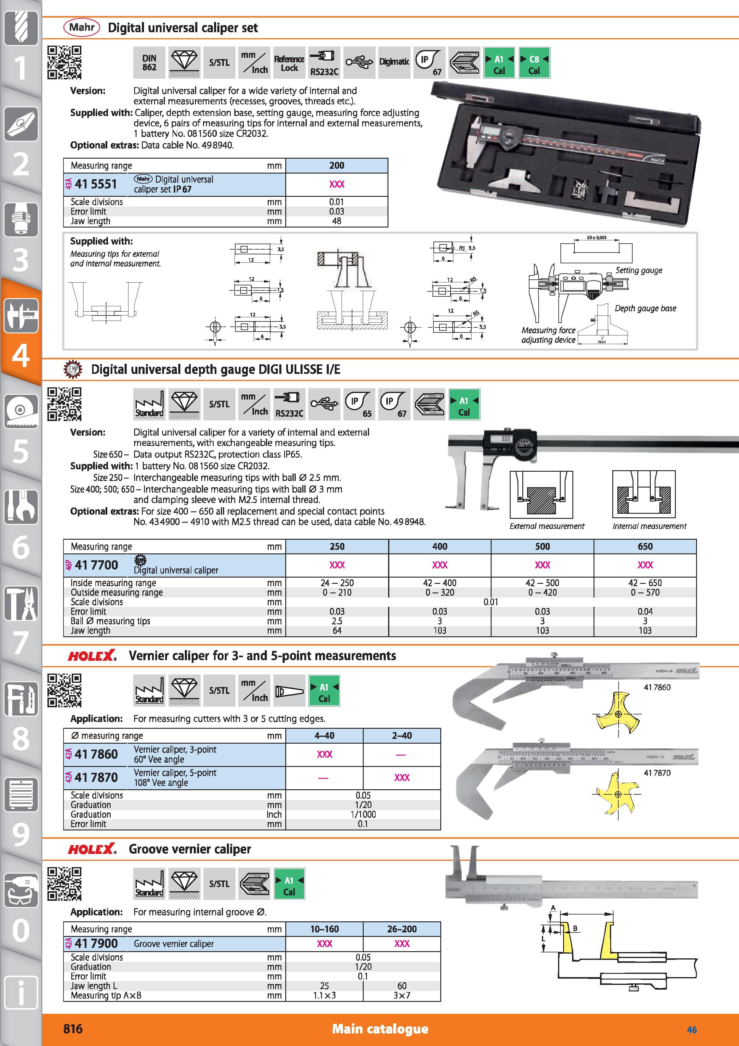 816 Mahr Digital universal caliper set DIN 862 S/STL mm/ /inch Reference Lock RS232C C j> Digimatk ( 7 <6 BV Cal 1 - Cal yy yyy yy i 67 Version Digit Каталог HOFFMANN GROUP 2015 Инструмент режущий слесарный измерительный абразивный Оборудование Комплексные поставки для промышленных предприятий Стр. 816 ENG