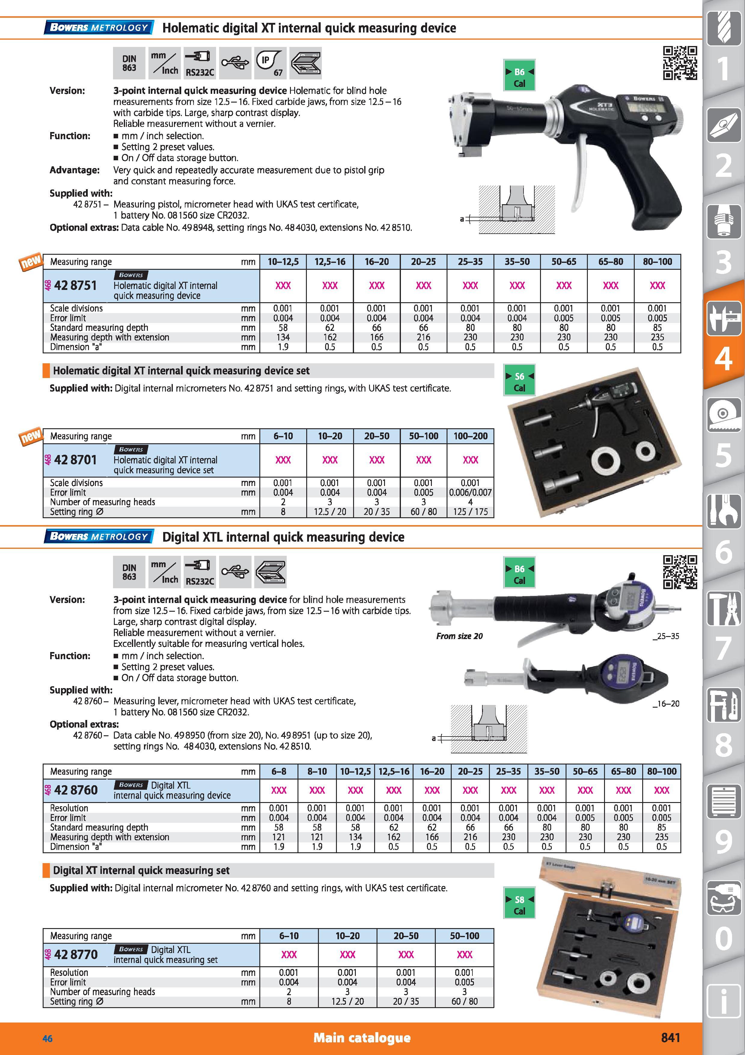 841 Bowers metrology Holematic digital XT internal quick measuring device DIN 863 mm /inch RS232C (zf 67 Version 3-point internal quick measuring dev Каталог HOFFMANN GROUP 2015 Инструмент режущий слесарный измерительный абразивный Оборудование Комплексные поставки для промышленных предприятий Стр. 841 ENG