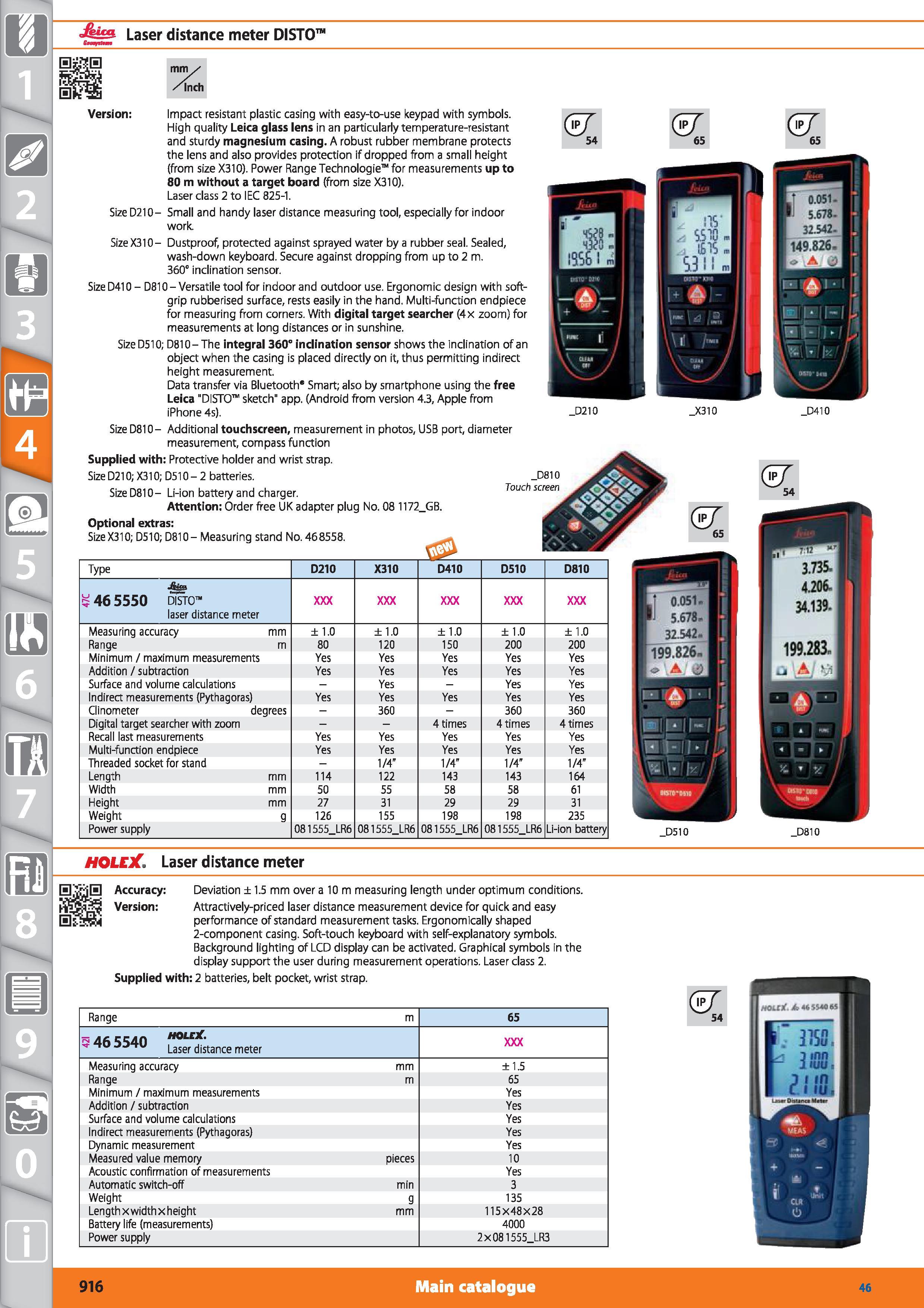 916 Jkiss- Laser distance meter DISTO final'sIhh Inch Version Impact resistant plastic casing with easy-to-use keypad with symbols High quality Leica Каталог HOFFMANN GROUP 2015 Инструмент режущий слесарный измерительный абразивный Оборудование Комплексные поставки для промышленных предприятий Стр. 916 ENG