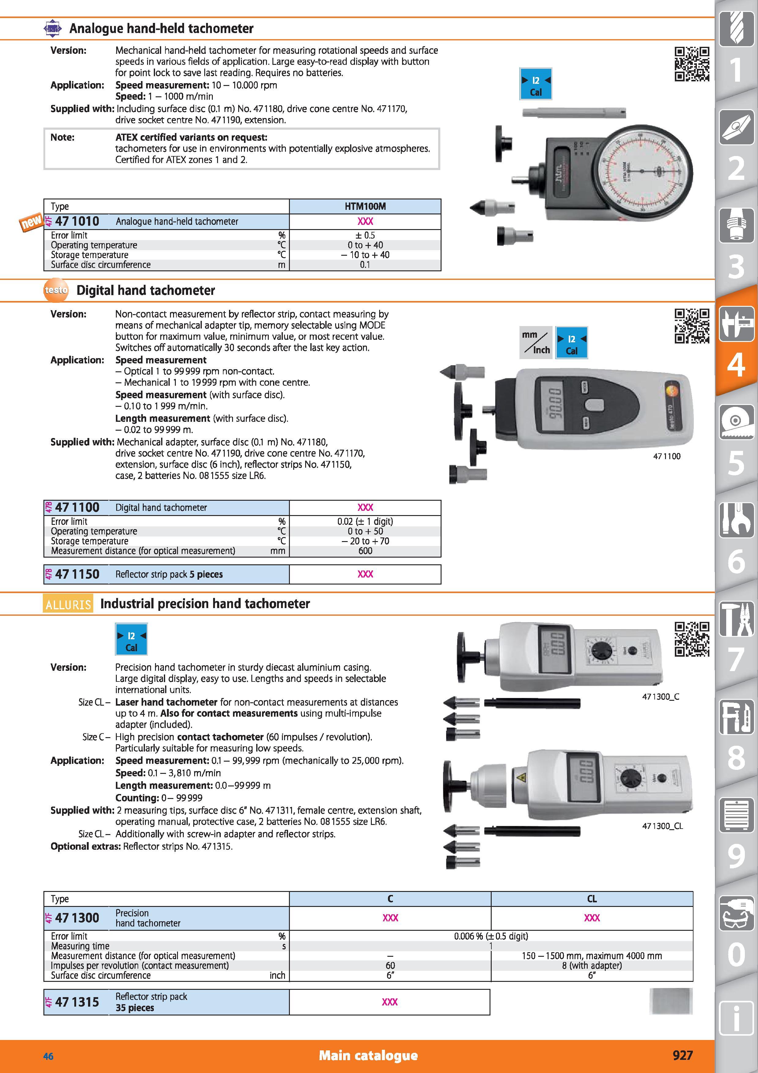 927 <m> Analogue hand-held tachometer Version Mechanical hand-held tachometer for measuring rotational speeds and surface speeds in various fields of Каталог HOFFMANN GROUP 2015 Инструмент режущий слесарный измерительный абразивный Оборудование Комплексные поставки для промышленных предприятий Стр. 927 ENG