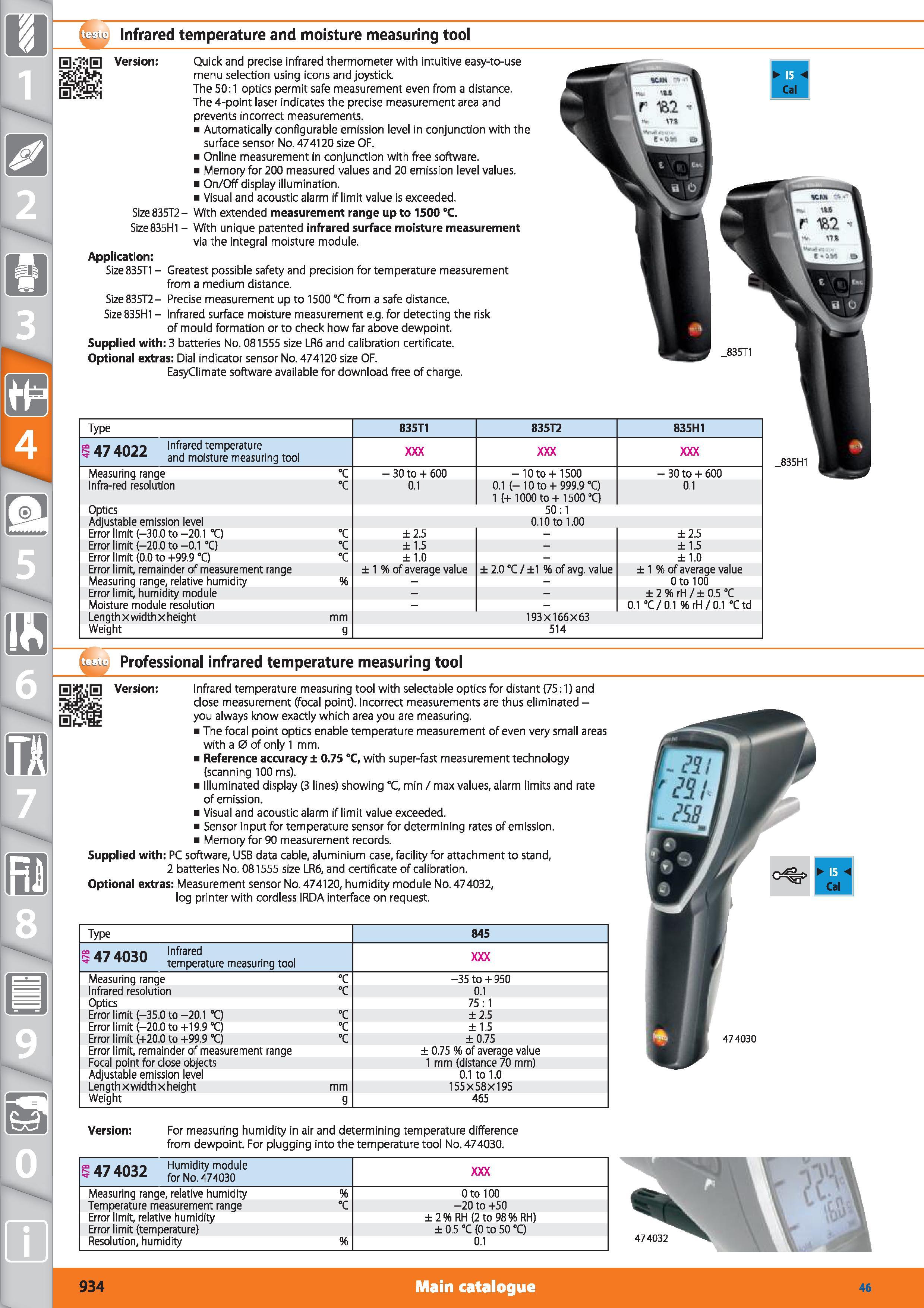 934 Infrared temperature and moisture measuring tool Version Quick and precise infrared thermometer with intuitive easy-to-use menu selection using i Каталог HOFFMANN GROUP 2015 Инструмент режущий слесарный измерительный абразивный Оборудование Комплексные поставки для промышленных предприятий Стр. 934 ENG