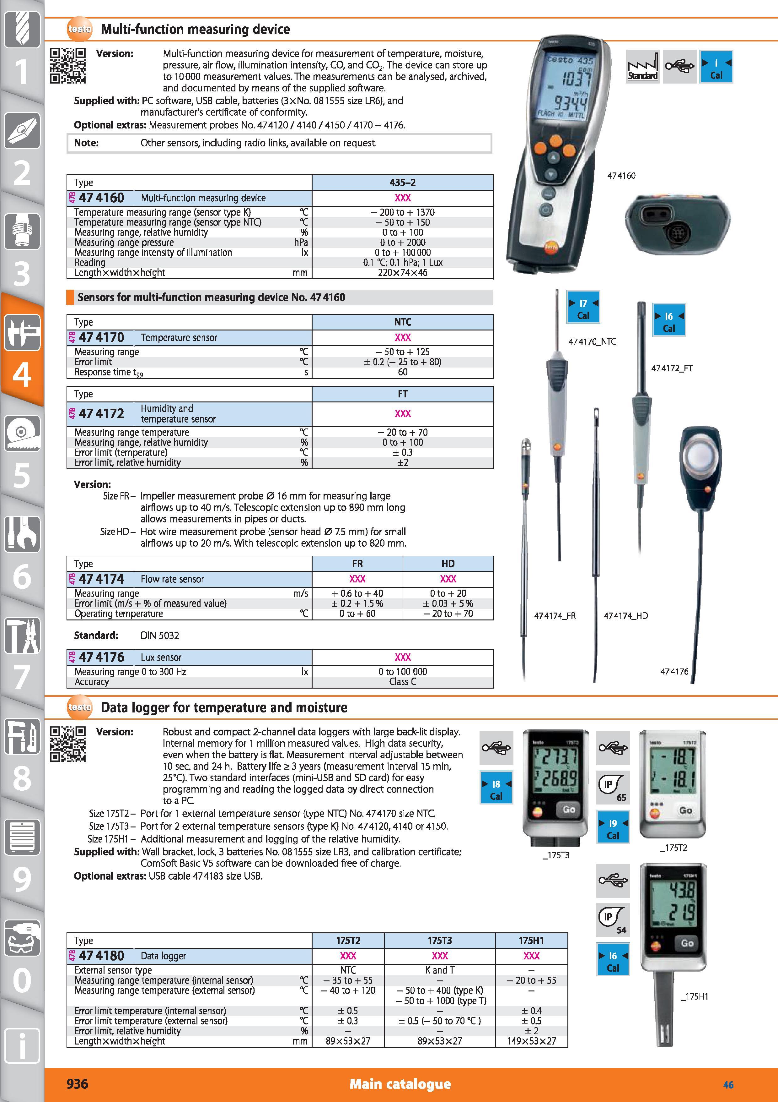 936 Multi-function measuring device Version Multi-function measuring device for measurement of temperature, moisture, pressure, air flow, illuminatio Каталог HOFFMANN GROUP 2015 Инструмент режущий слесарный измерительный абразивный Оборудование Комплексные поставки для промышленных предприятий Стр. 936 ENG