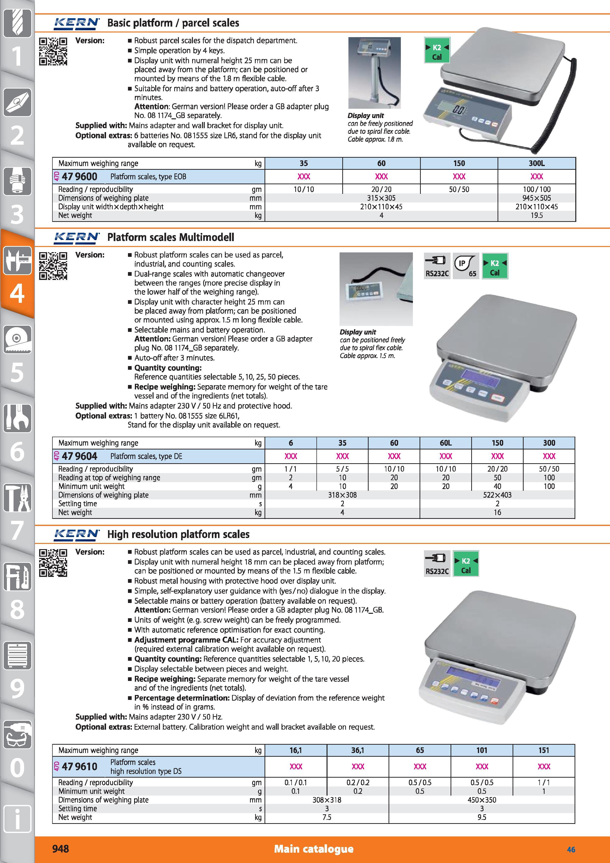 948 1 Basic platform / parcel scales Version Robust parcel scales for the dispatch department Simple operation by 4 keys Display unit with numeral he Каталог HOFFMANN GROUP 2015 Инструмент режущий слесарный измерительный абразивный Оборудование Комплексные поставки для промышленных предприятий Стр. 948 ENG