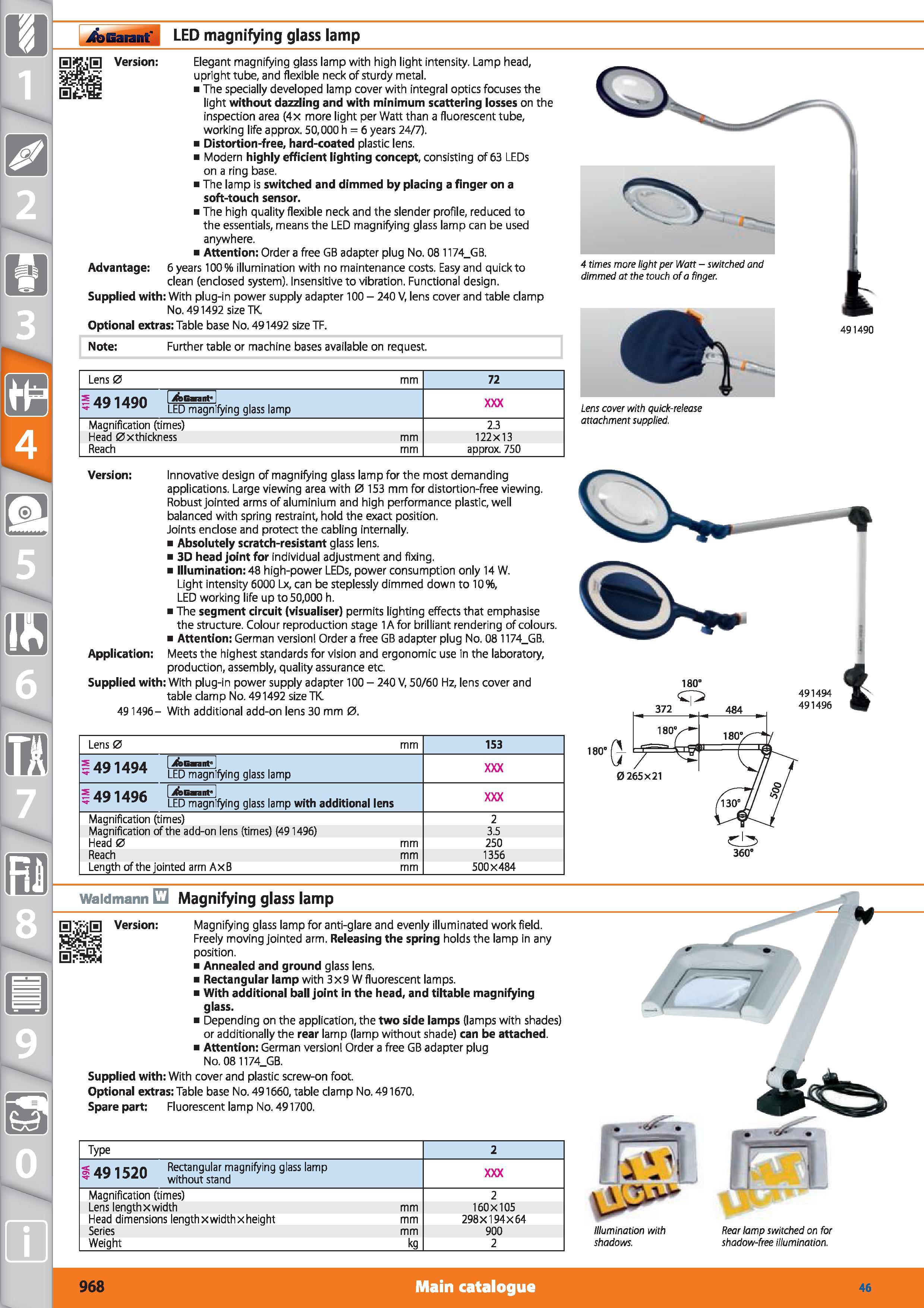 968 Garant LED magnifying glass lamp Version Elegant magnifying glass lamp with high light intensity Lamp head, upright tube, and flexible neck of st Каталог HOFFMANN GROUP 2015 Инструмент режущий слесарный измерительный абразивный Оборудование Комплексные поставки для промышленных предприятий Стр. 968 ENG