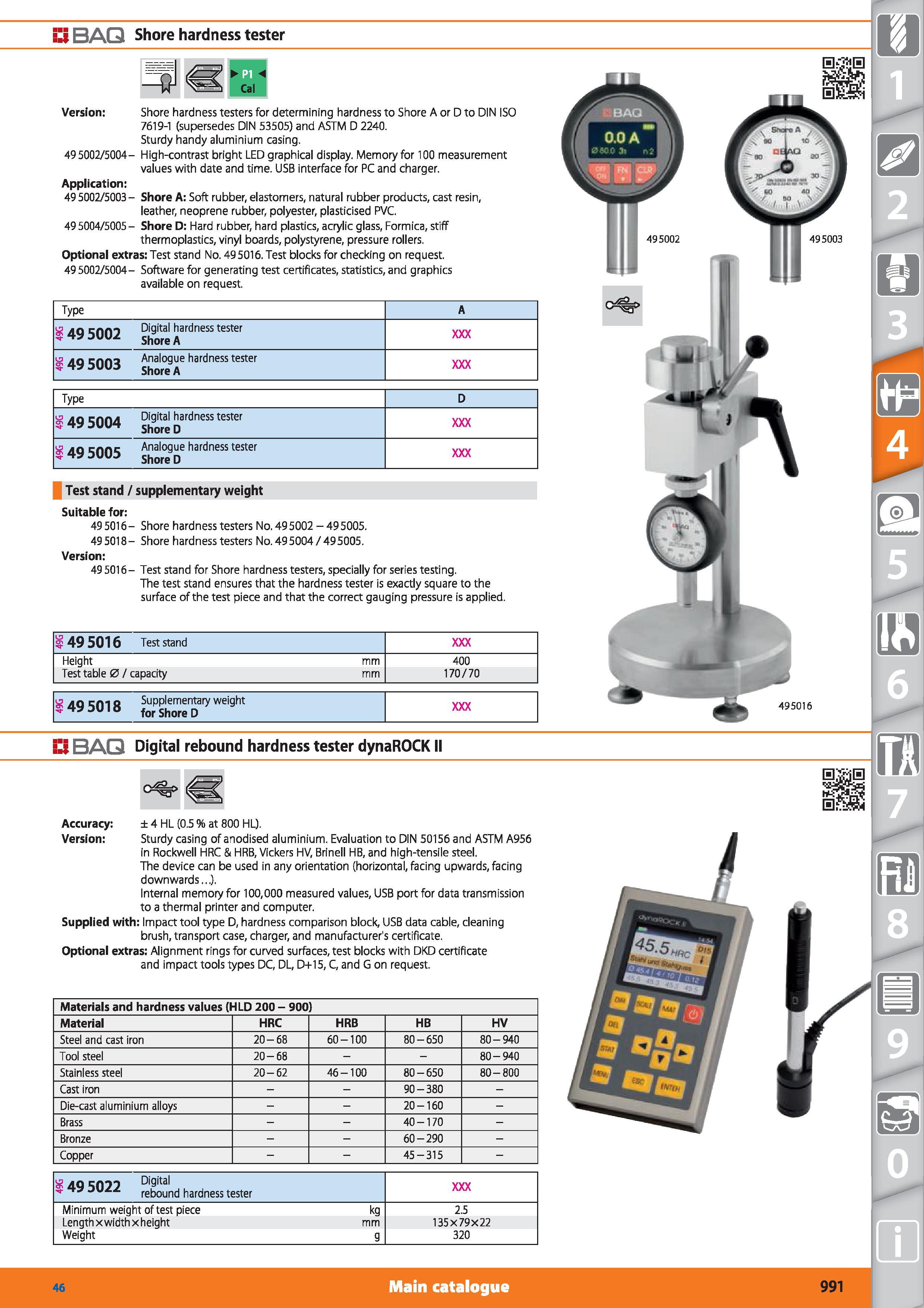 991 iliBAQ Shore hardness tester Version Shore hardness testers for determining hardness to Shore A or D to DIN ISO 7619-1 (supersedes DIN 53505) and Каталог HOFFMANN GROUP 2015 Инструмент режущий слесарный измерительный абразивный Оборудование Комплексные поставки для промышленных предприятий Стр. 991 ENG