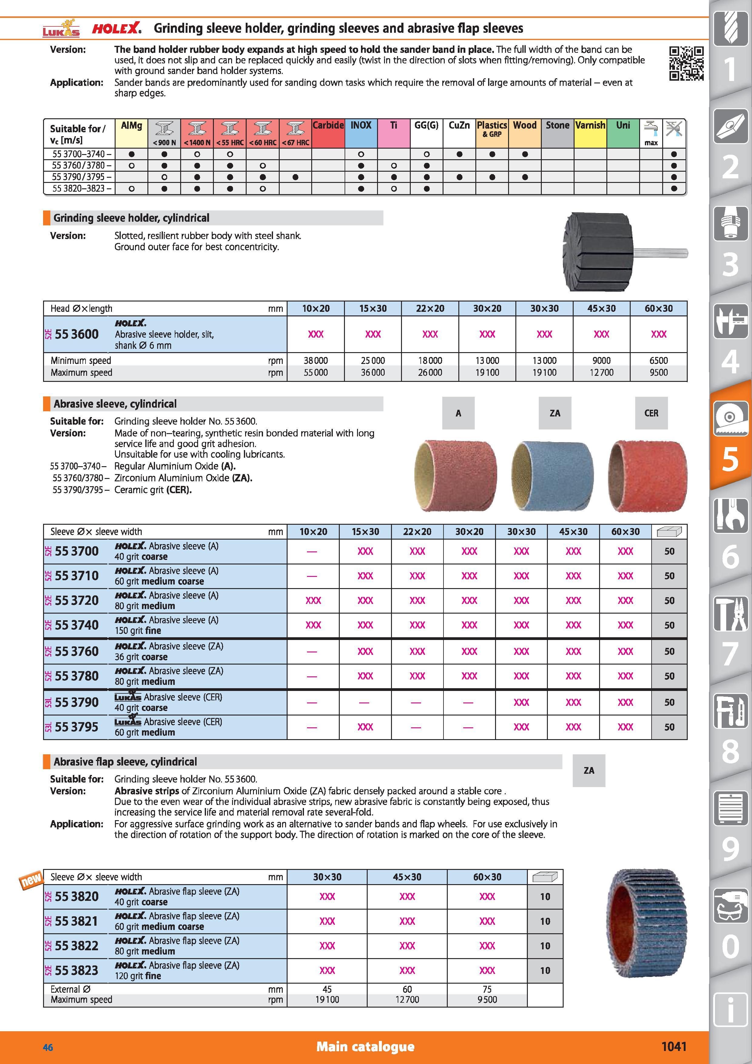 1041 i „ e HOLEX Grinding sleeve holder, grinding sleeves and abrasive flap sleeves Version The band holder rubber body expands at high speed to hold Каталог HOFFMANN GROUP 2015 Инструмент режущий слесарный измерительный абразивный Оборудование Комплексные поставки для промышленных предприятий Стр. 1041 ENG