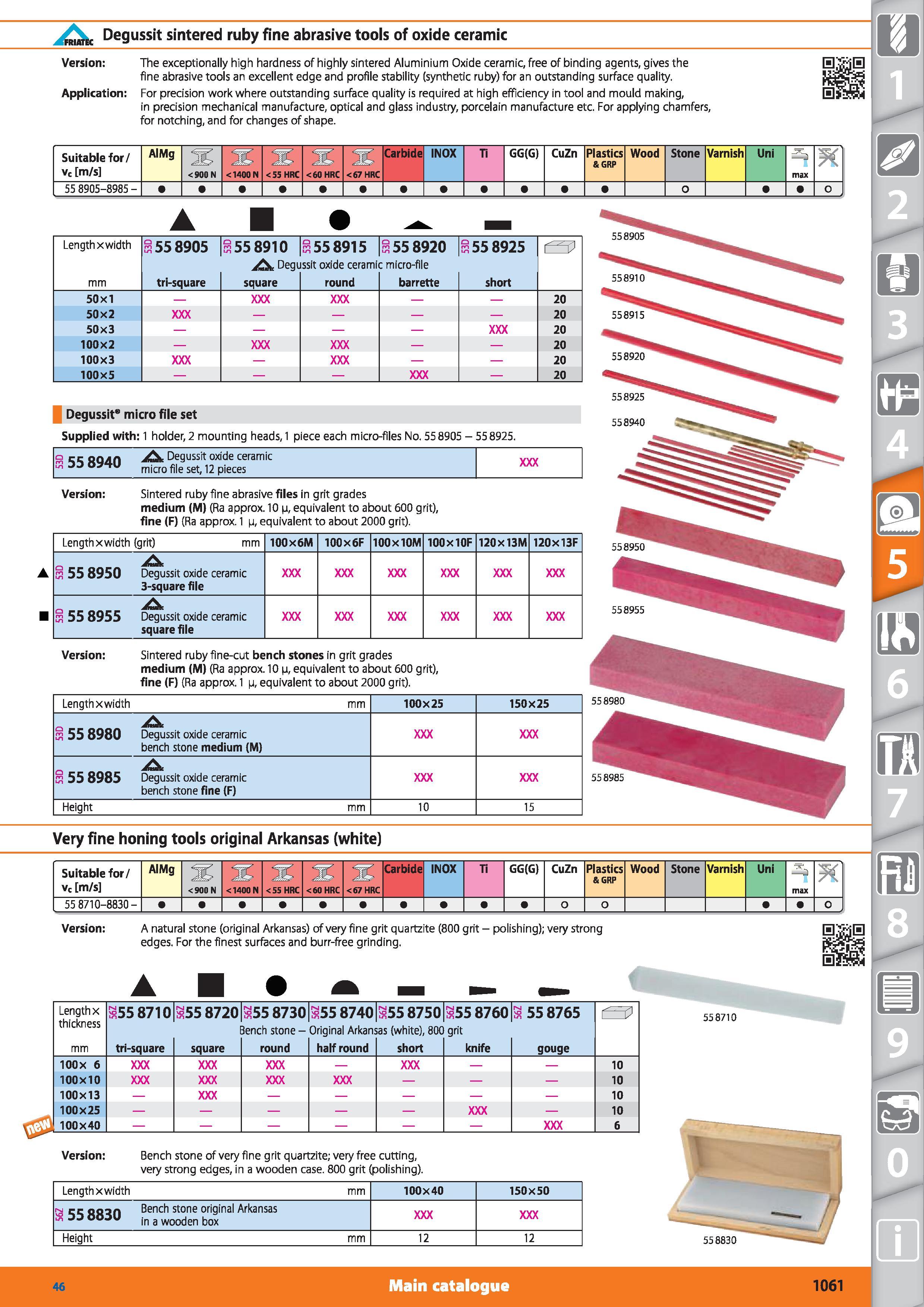 1061 num Degussit sintered ruby fine abrasive tools of oxide ceramic Version The exceptionally high hardness of highly sintered Aluminium Oxide cerami Каталог HOFFMANN GROUP 2015 Инструмент режущий слесарный измерительный абразивный Оборудование Комплексные поставки для промышленных предприятий Стр. 1061 ENG