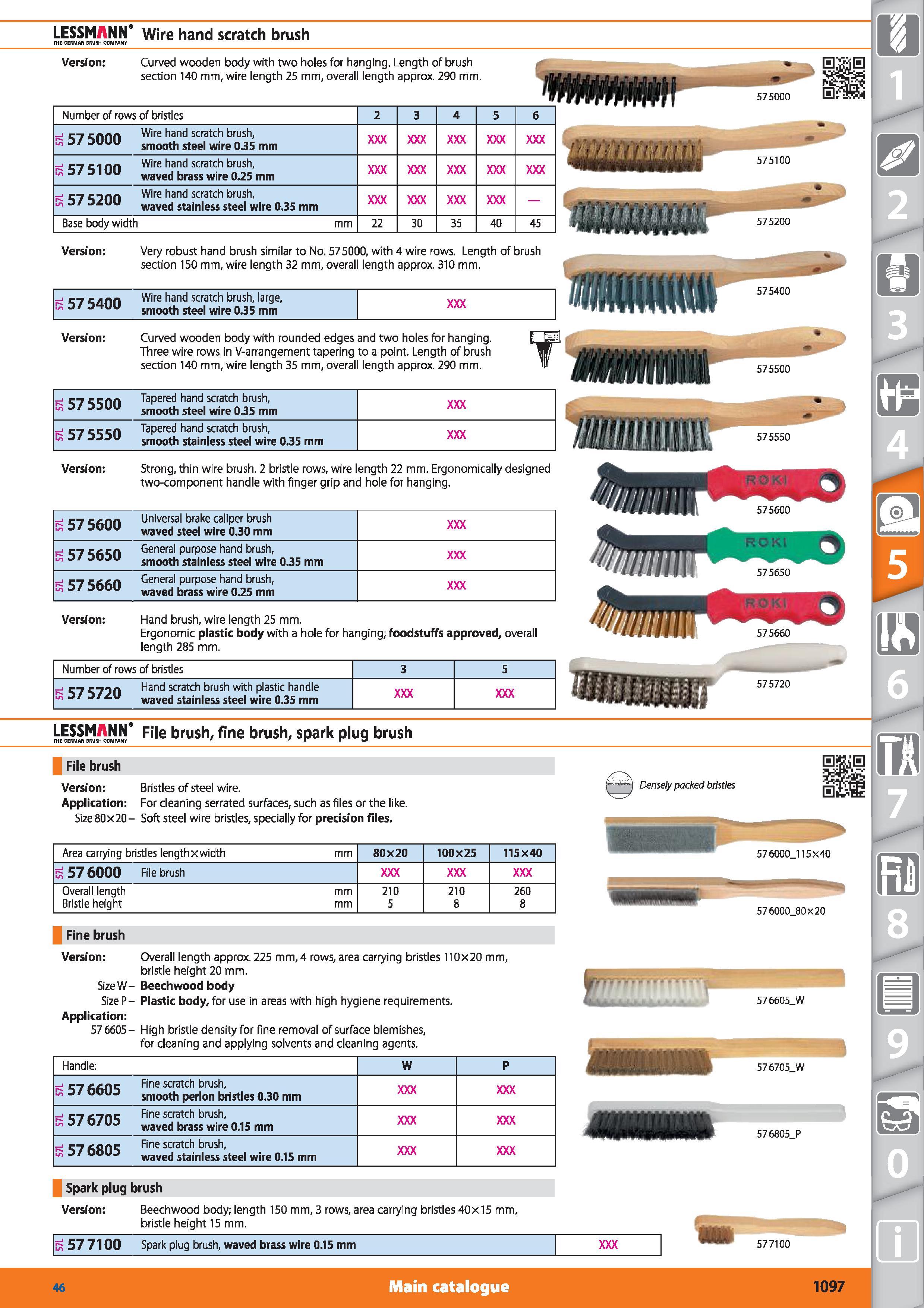 1097 LESSMANN’ Wire hand scratch brush THE GERMAN BRUSH COP Version Curved wooden body with two holes for hanging Length of brush section 140 mm, wire Каталог HOFFMANN GROUP 2015 Инструмент режущий слесарный измерительный абразивный Оборудование Комплексные поставки для промышленных предприятий Стр. 1097 ENG