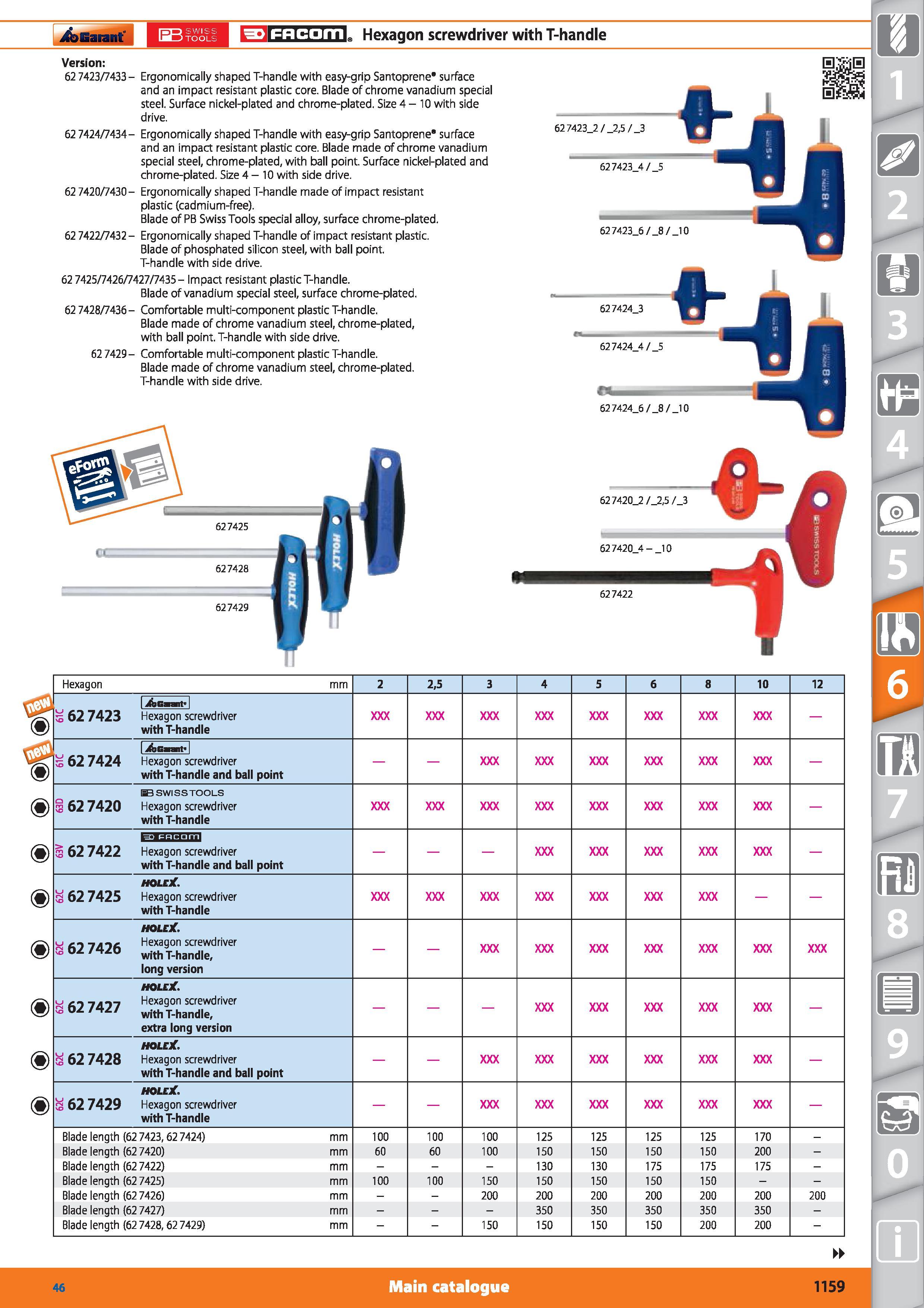 1159 Garant Hexagon screwdriver with T-handle Version 62 7423/7433 - Ergonomically shaped T-handle with easy-grip Santoprene surface and an impact res Каталог HOFFMANN GROUP 2015 Инструмент режущий слесарный измерительный абразивный Оборудование Комплексные поставки для промышленных предприятий Стр. 1159 ENG