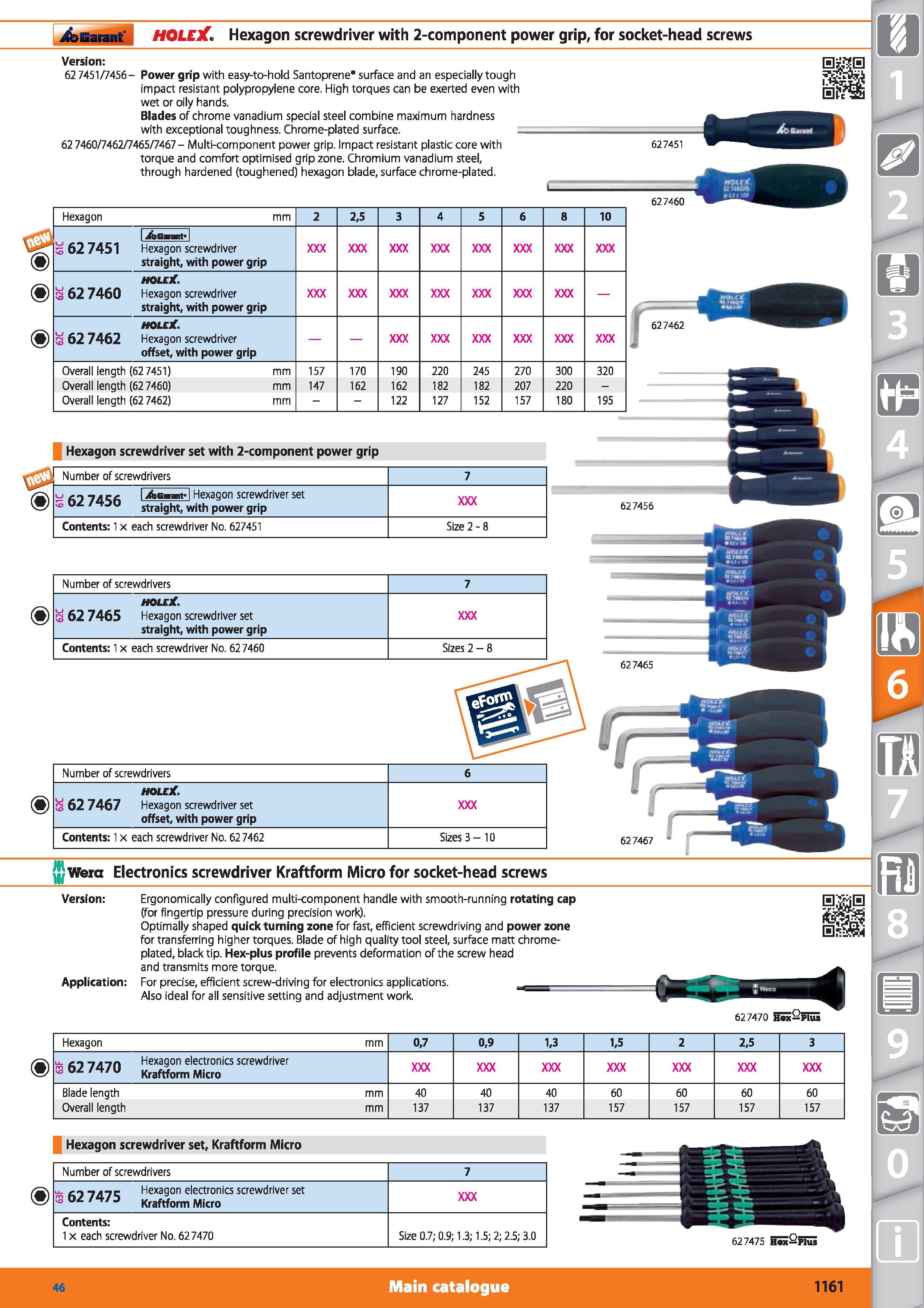 1161 Garant HOLEX Hexagon screwdriver with 2-component power grip, for socket-head screws Version 62 7451/7456- Power grip with easy-to-hold Santopren Каталог HOFFMANN GROUP 2015 Инструмент режущий слесарный измерительный абразивный Оборудование Комплексные поставки для промышленных предприятий Стр. 1161 ENG