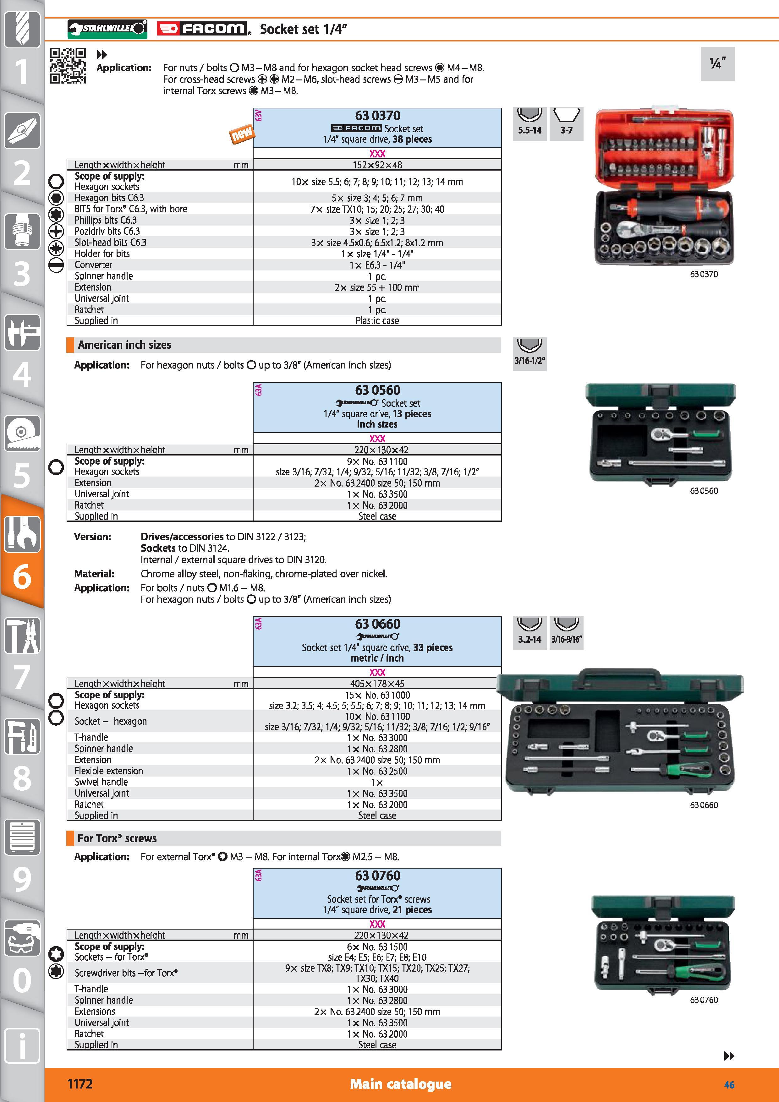 1172 UDUfUPfUfO fc= ld; i lnl Socket set 1/4 Application For nuts / bolts O M3-M8and for hexagon socket head screws > M4-M8 For cross-head screws M2 - Каталог HOFFMANN GROUP 2015 Инструмент режущий слесарный измерительный абразивный Оборудование Комплексные поставки для промышленных предприятий Стр. 1172 ENG