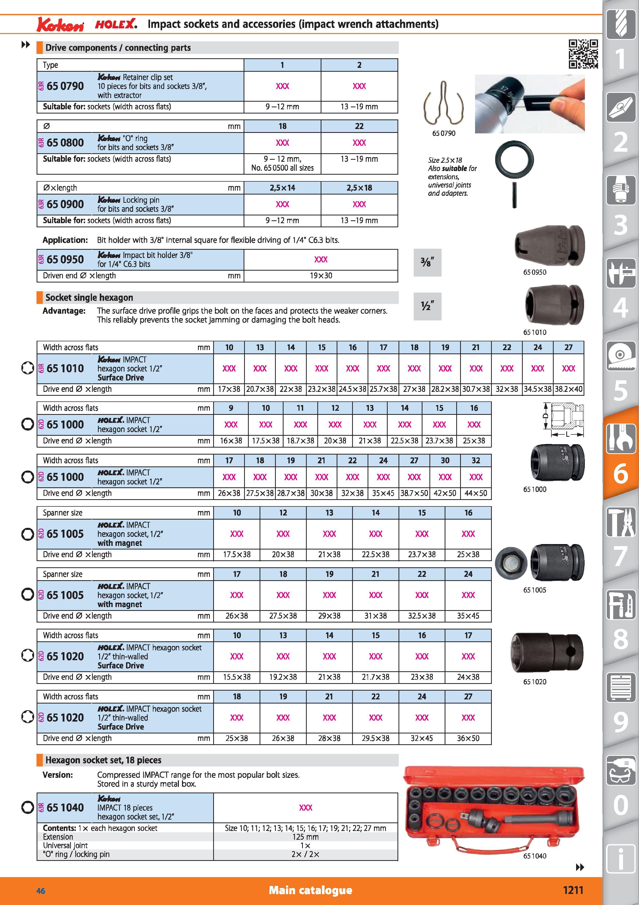 1211 jdoiton HOLEX Impact sockets and accessories (impact wrench attachments) Drive components / connecting parts Type 1 2 IUm Retainer clip set S 65 Каталог HOFFMANN GROUP 2015 Инструмент режущий слесарный измерительный абразивный Оборудование Комплексные поставки для промышленных предприятий Стр. 1211 ENG