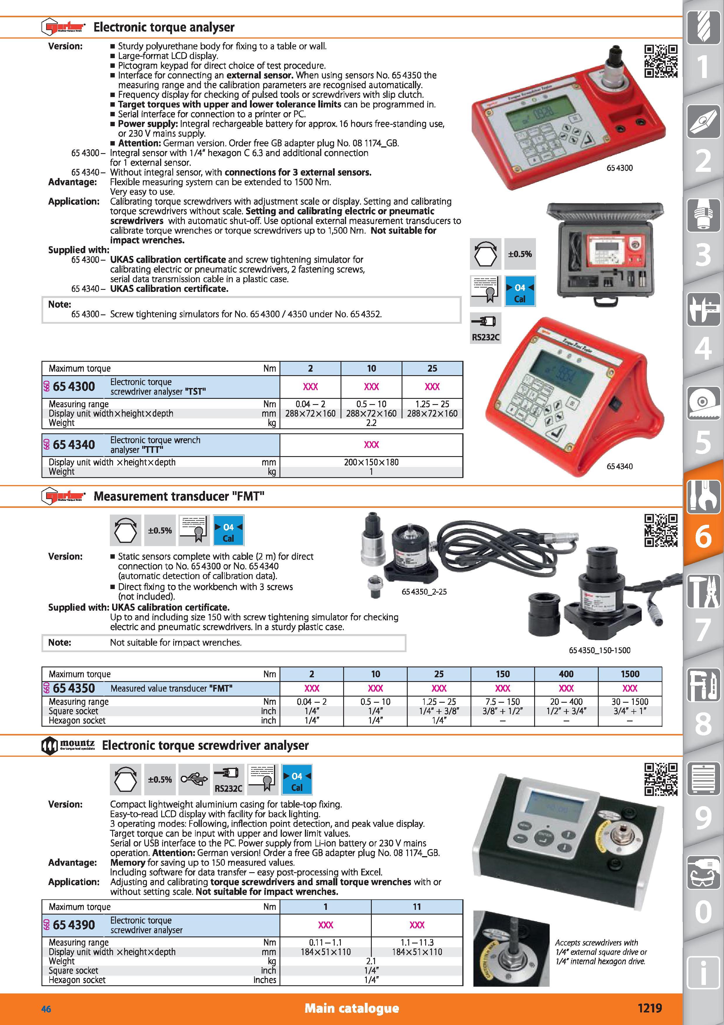 1219 Electronic torque analyser Version Sturdy polyurethane body for fixing to a table or wall Large-format LCD display Pictogram keypad for direct ch Каталог HOFFMANN GROUP 2015 Инструмент режущий слесарный измерительный абразивный Оборудование Комплексные поставки для промышленных предприятий Стр. 1219 ENG