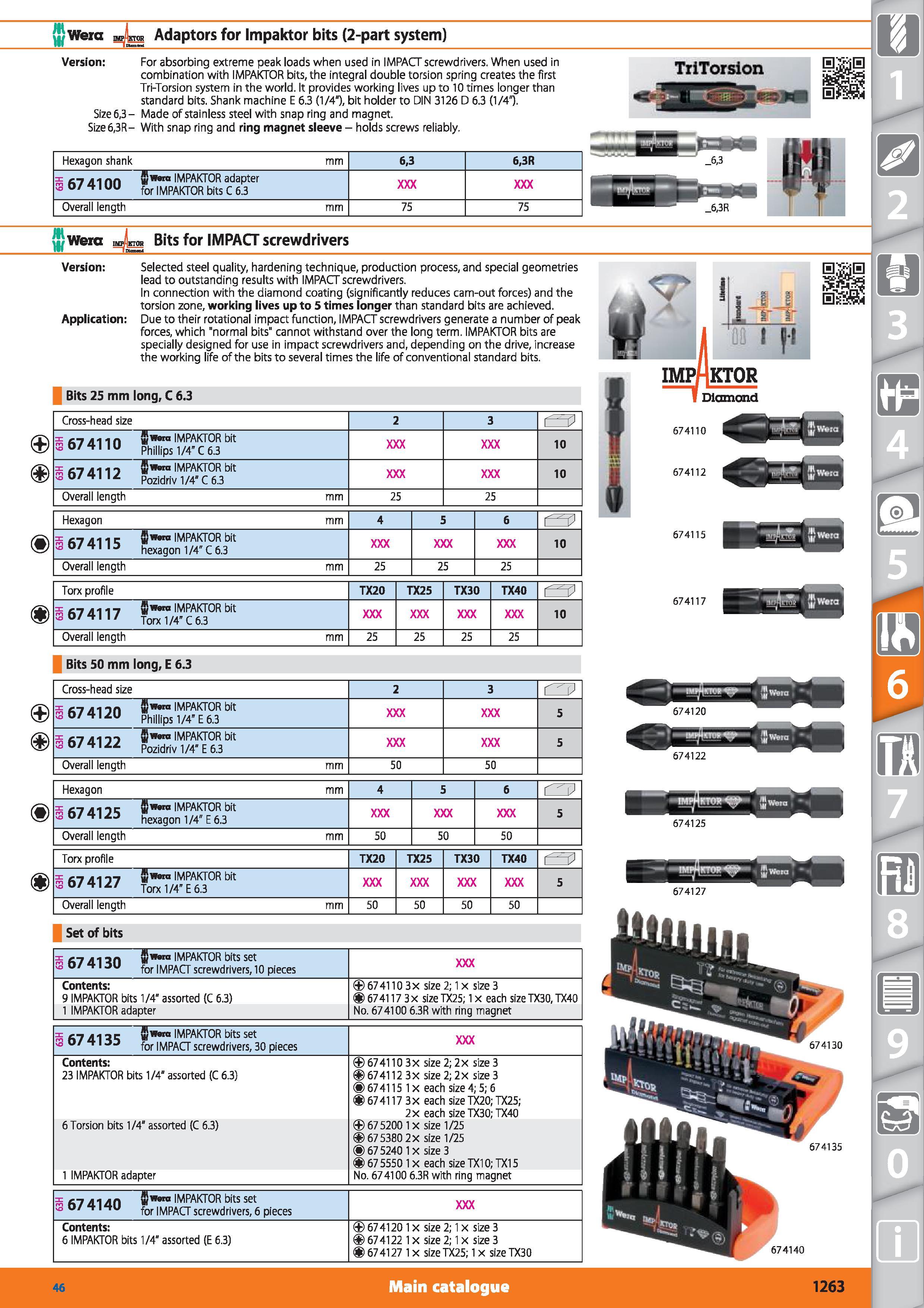 1263 Wera mf Iktor Adaptors for Impaktor bits (2-part system) Version For absorbing extreme peak loads when used in IMPACT screwdrivers When used in c Каталог HOFFMANN GROUP 2015 Инструмент режущий слесарный измерительный абразивный Оборудование Комплексные поставки для промышленных предприятий Стр. 1263 ENG