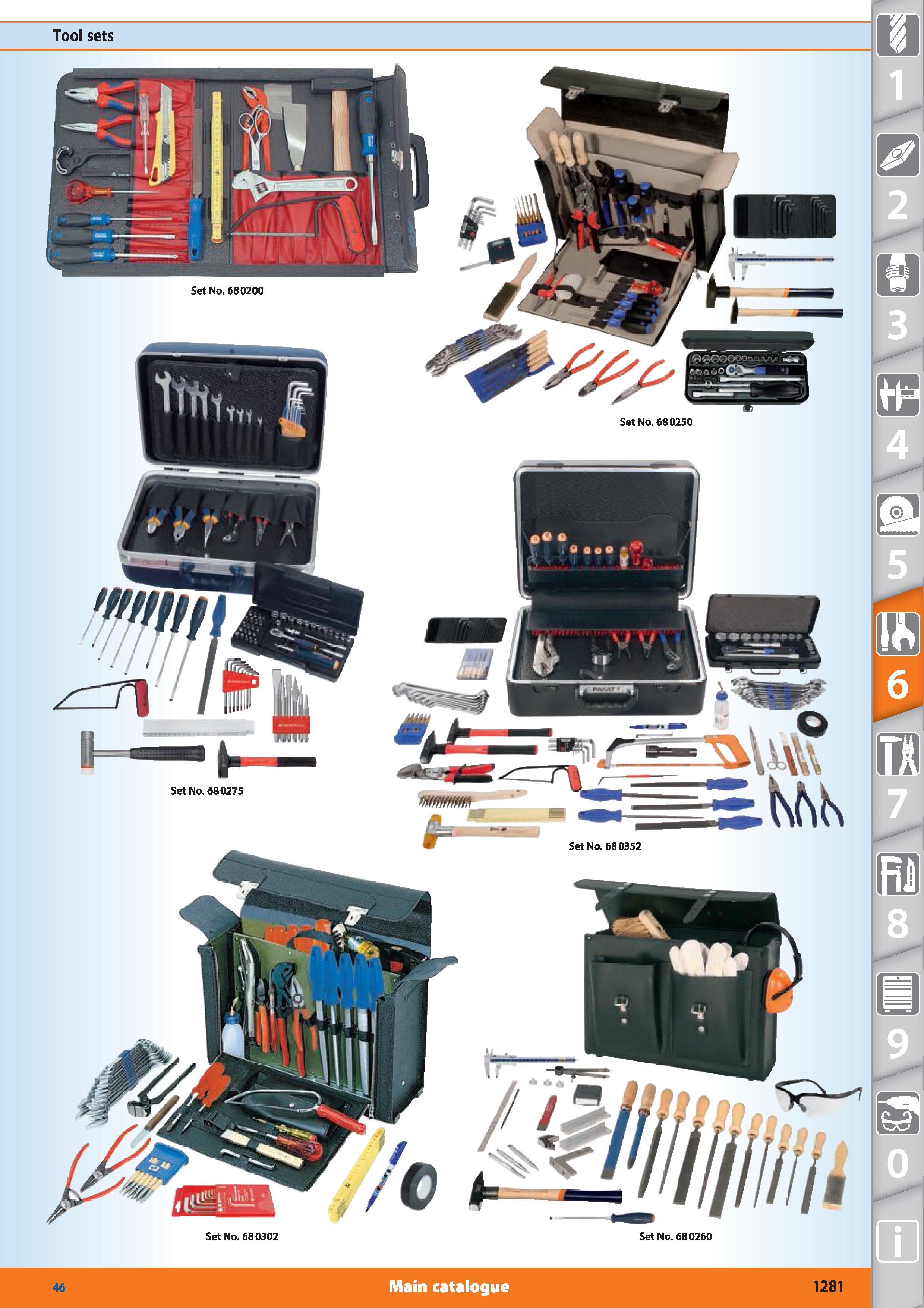 1281 Main catalogue Set No 680260 Set No 680302 Tool sets Каталог HOFFMANN GROUP 2015 Инструмент режущий слесарный измерительный абразивный Оборудование Комплексные поставки для промышленных предприятий Стр. 1281 ENG