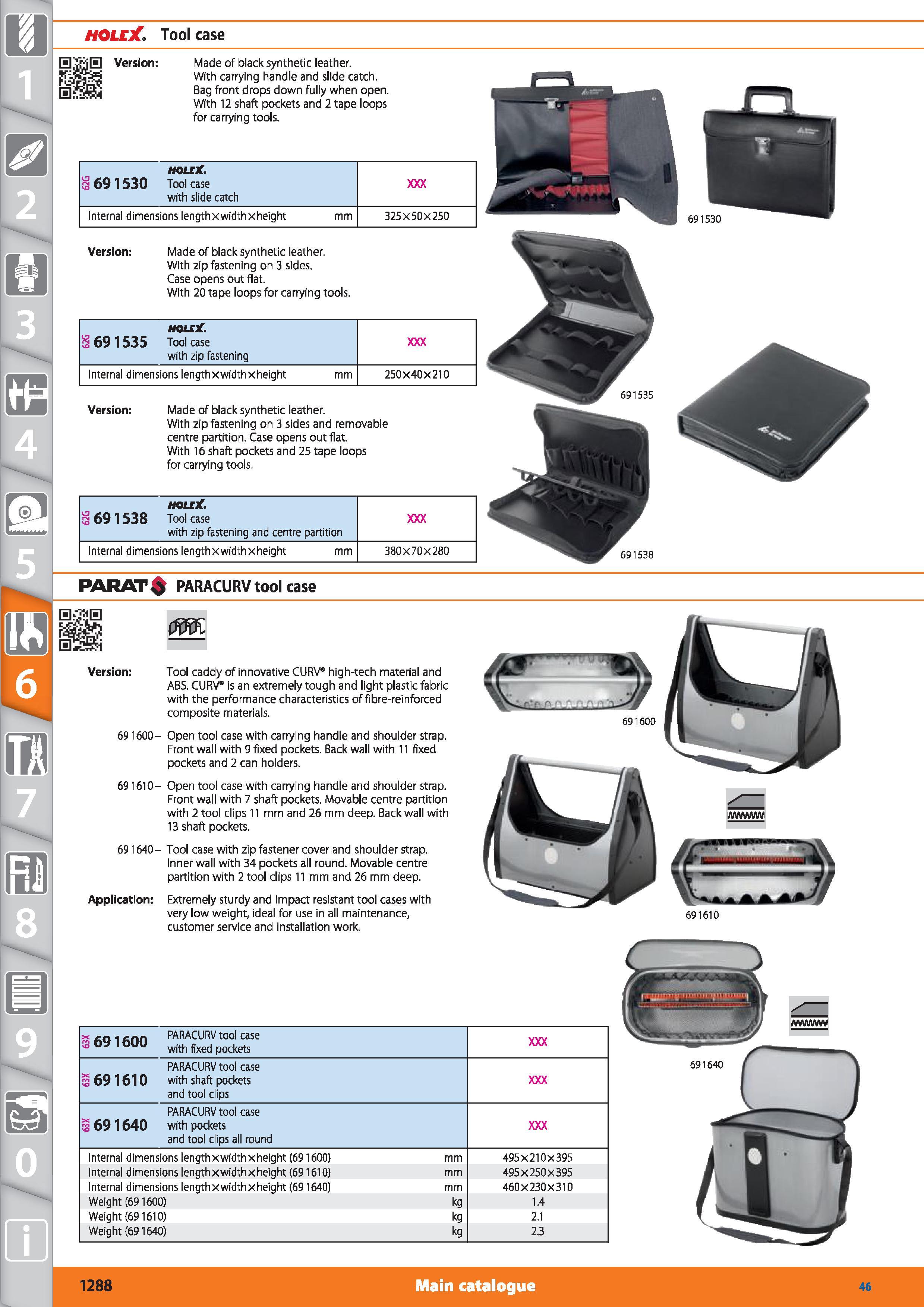 1288 1 HOLEX Tool case 0 Version Made of black synthetic leather With carrying handle and slide catch Bag front drops down fully when open With 12 sha Каталог HOFFMANN GROUP 2015 Инструмент режущий слесарный измерительный абразивный Оборудование Комплексные поставки для промышленных предприятий Стр. 1288 ENG