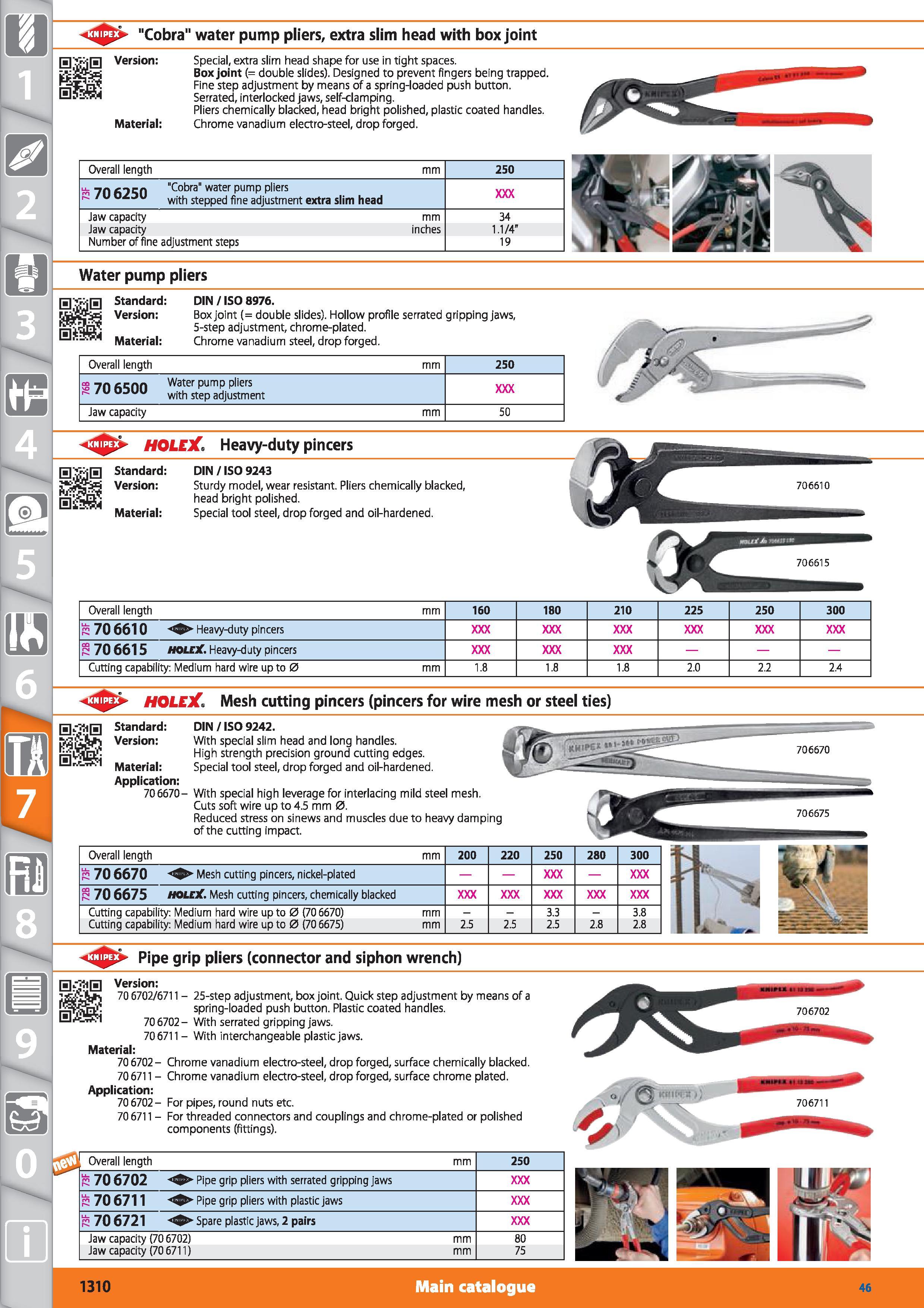 1310 1 <3 > Cobra water pump pliers, extra slim head with box joint Special, extra slim head shape for use in tight spaces Box joint (= double slides) Каталог HOFFMANN GROUP 2015 Инструмент режущий слесарный измерительный абразивный Оборудование Комплексные поставки для промышленных предприятий Стр. 1310 ENG
