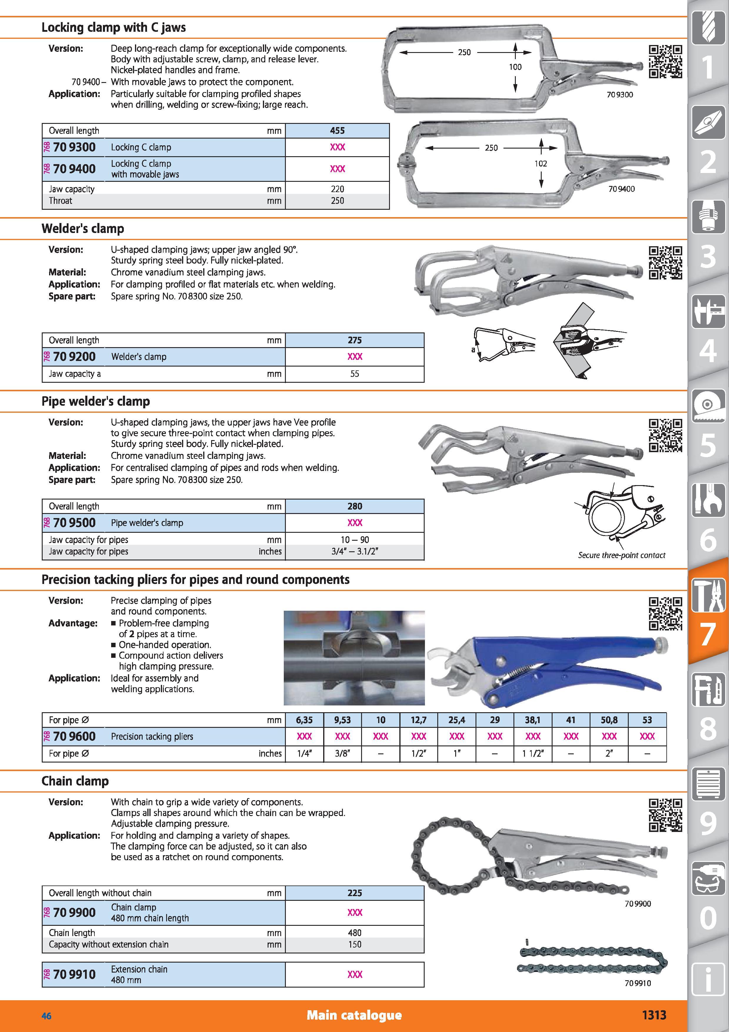 1313 709300 Overall length 70 9300 Locking C clamp 1709400 Locking C clamp with movable jaws Jaw capacity Throat Locking damp with C jaws Version Deep Каталог HOFFMANN GROUP 2015 Инструмент режущий слесарный измерительный абразивный Оборудование Комплексные поставки для промышленных предприятий Стр. 1313 ENG