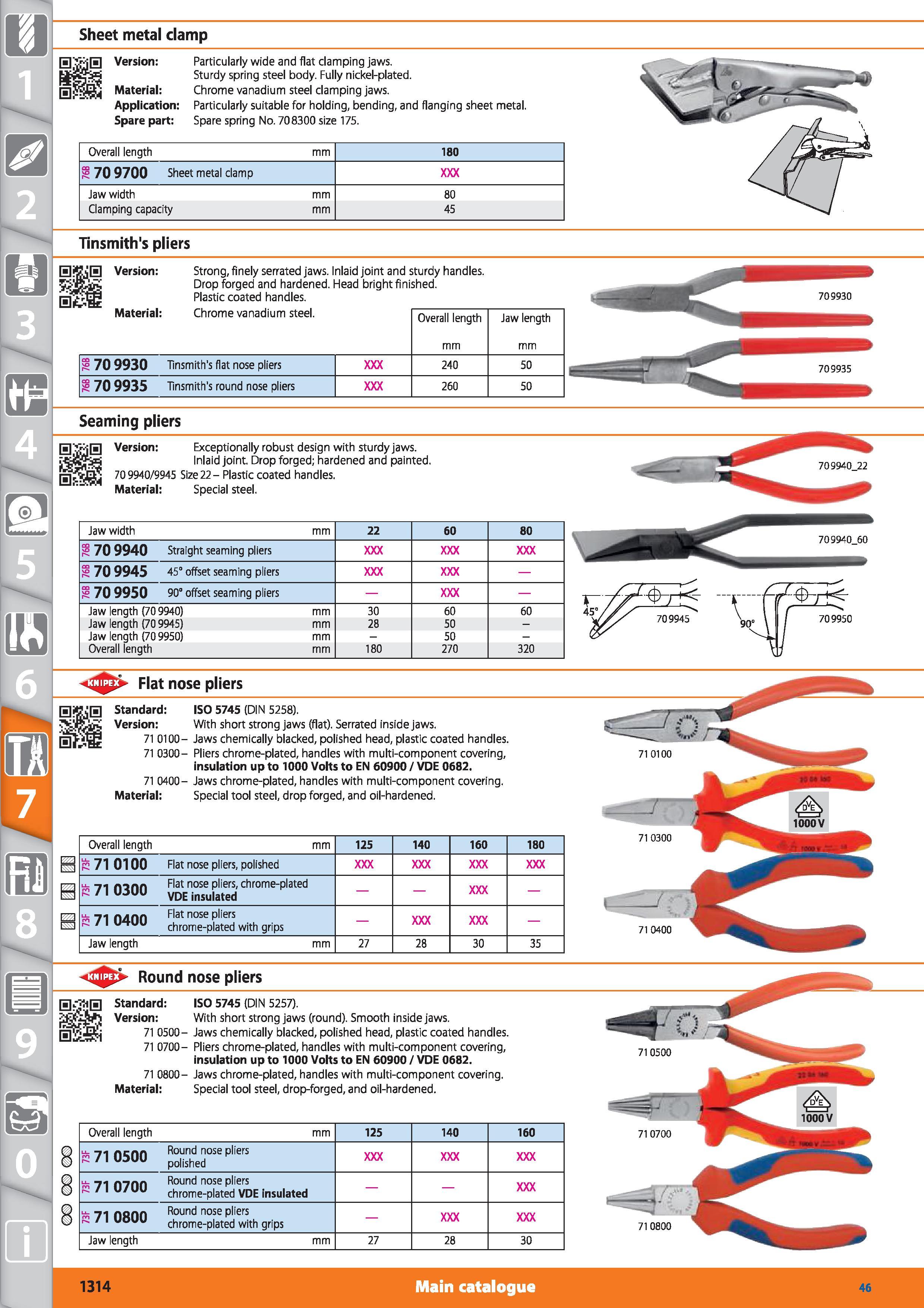 1314 Sheet metal damp Version Particularly wide and flat clamping jaws Sturdy spring steel body Fully nickel-plated Material Chrome vanadium steel cla Каталог HOFFMANN GROUP 2015 Инструмент режущий слесарный измерительный абразивный Оборудование Комплексные поставки для промышленных предприятий Стр. 1314 ENG