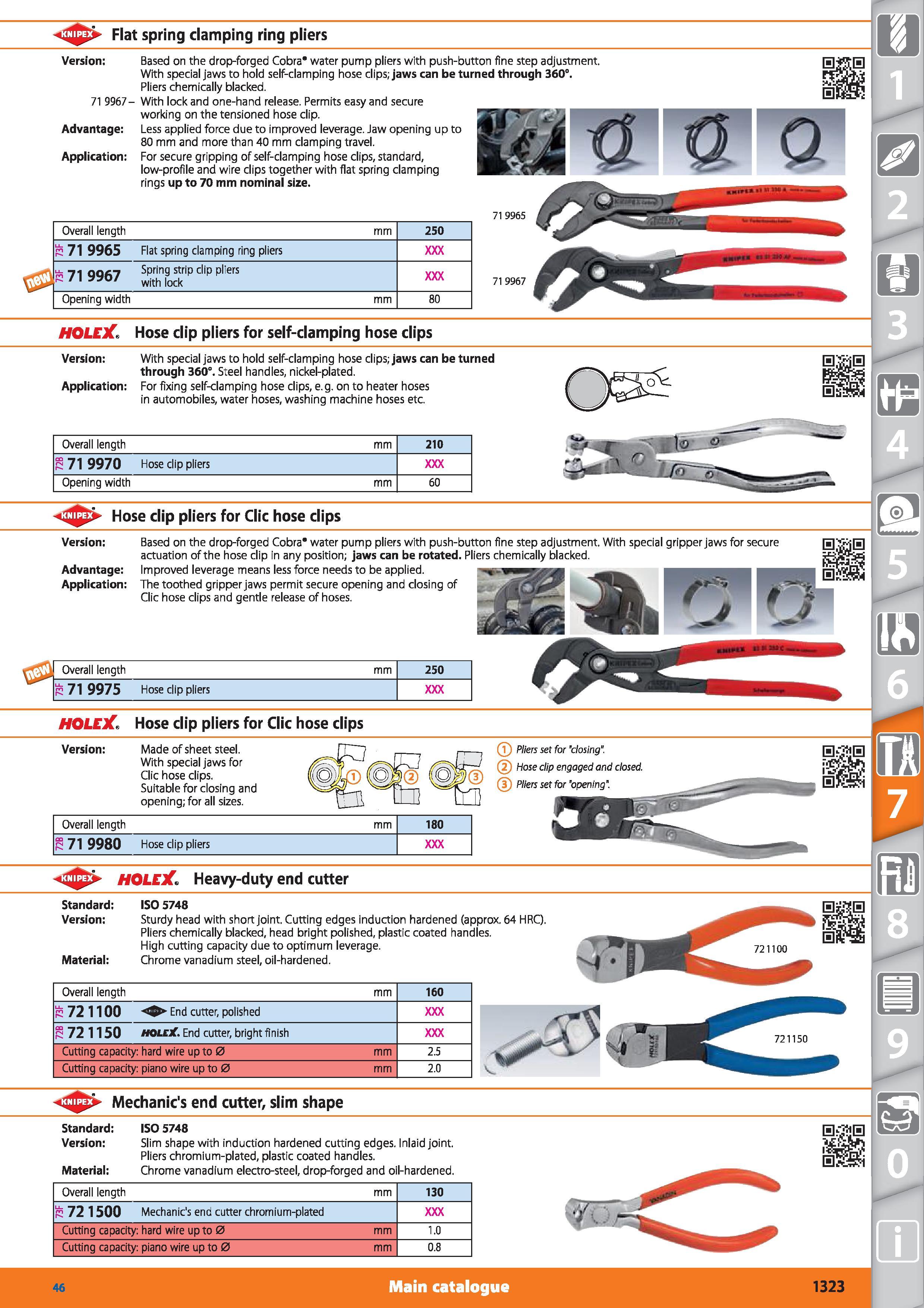 1323 Flat spring clamping ring pliers Version Based on the drop-forged Cobra water pump pliers with push-button fine step adjustment, With special jaw Каталог HOFFMANN GROUP 2015 Инструмент режущий слесарный измерительный абразивный Оборудование Комплексные поставки для промышленных предприятий Стр. 1323 ENG